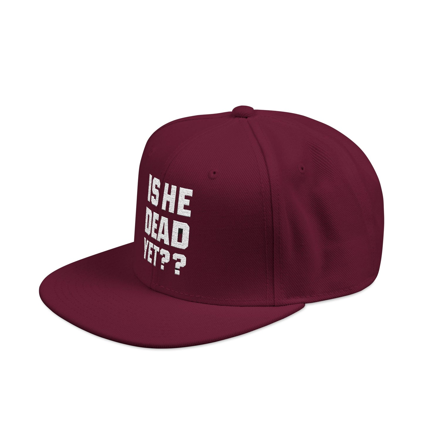 Is He Dead Yet?? Snapback Hat, Humorous Embroidered Cap, Casual Headwear for Friends, Party Accessory, Gift for Gamers