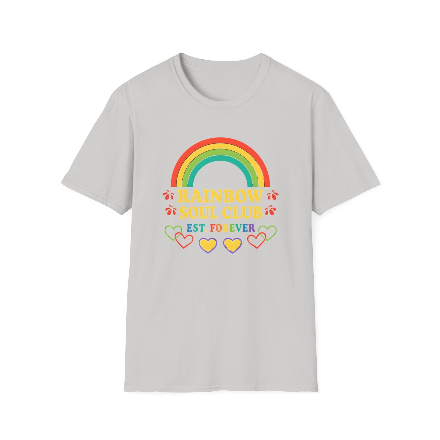 Rainbow Soul Club Pride T-Shirt, Retro Pride Tee, Cute Gift for Friends, LGBTQ+ Celebration Shirt, Summer Vibes Apparel, Casual Everyday