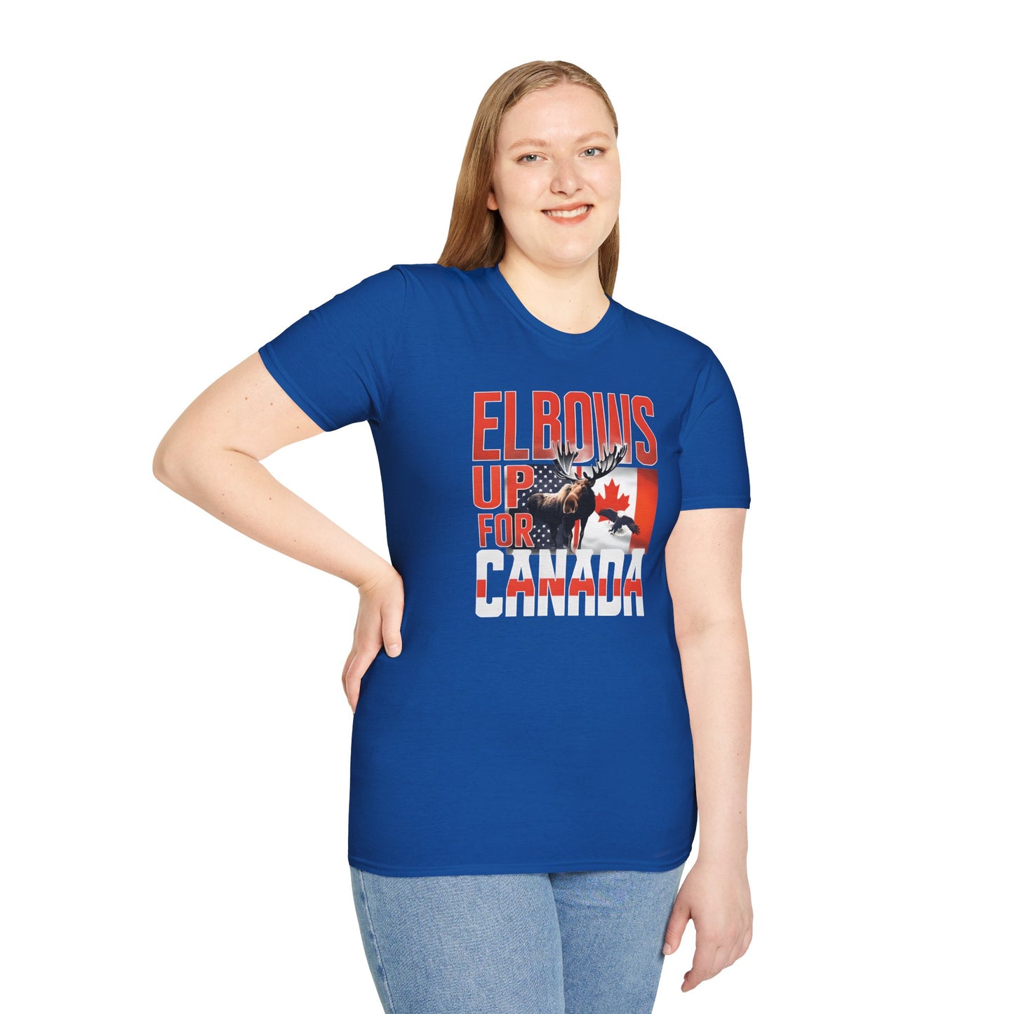 Elbows Up For Canada! Unisex Tee, Support Canada from Stateside Tee, Resistance T-shirt, Pro-Canada graphic Tee, unisex canada tee