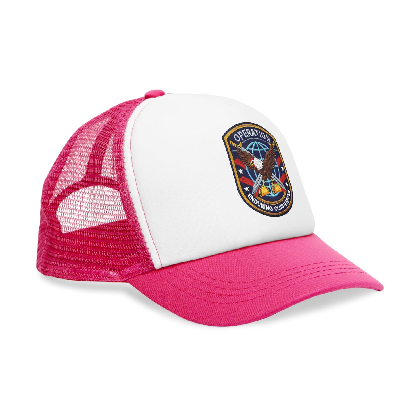 Operation Clusterfuck Mesh Cap, Trucker Hat, Military Cap, Red, White and Blue Fitted Hat, Outdoor Sports Hat, Gift for Veterans
