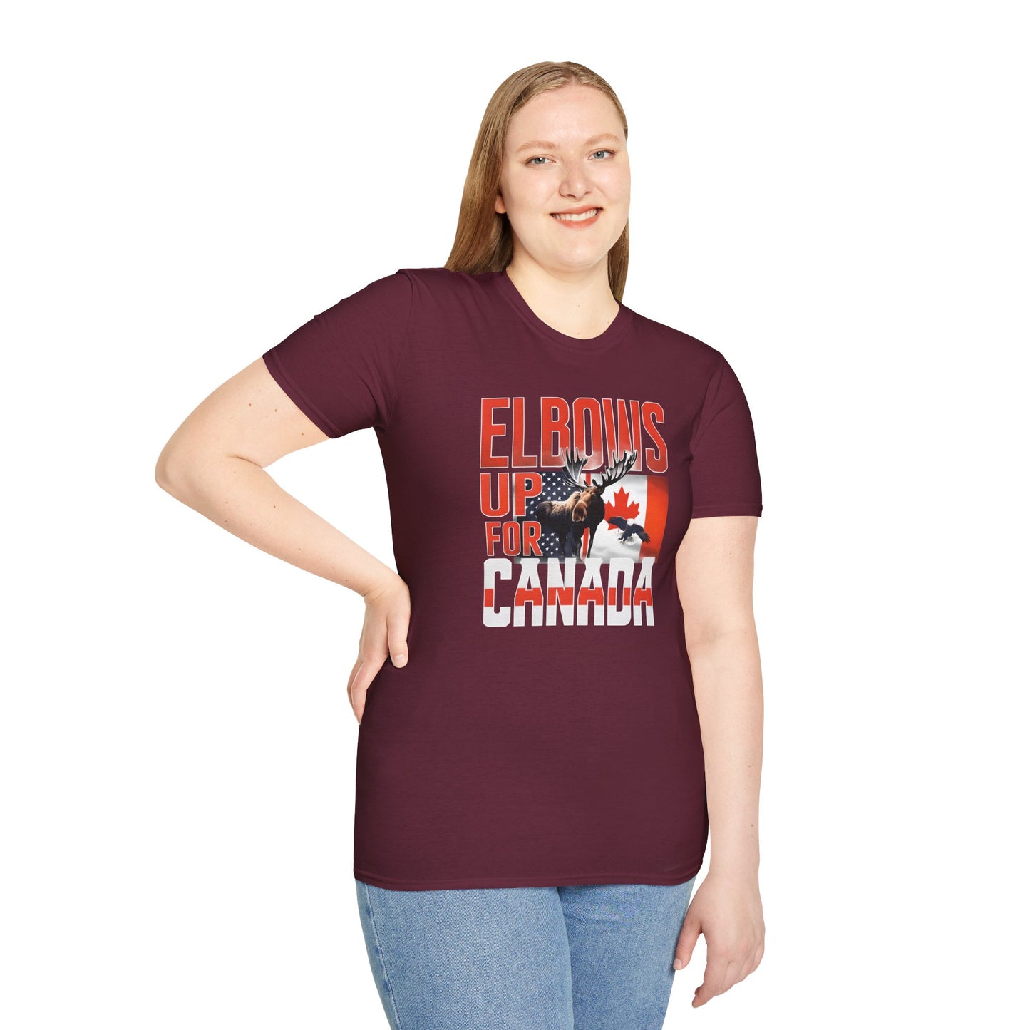 Elbows Up For Canada! Unisex Tee, Support Canada from Stateside Tee, Resistance T-shirt, Pro-Canada graphic Tee, unisex canada tee