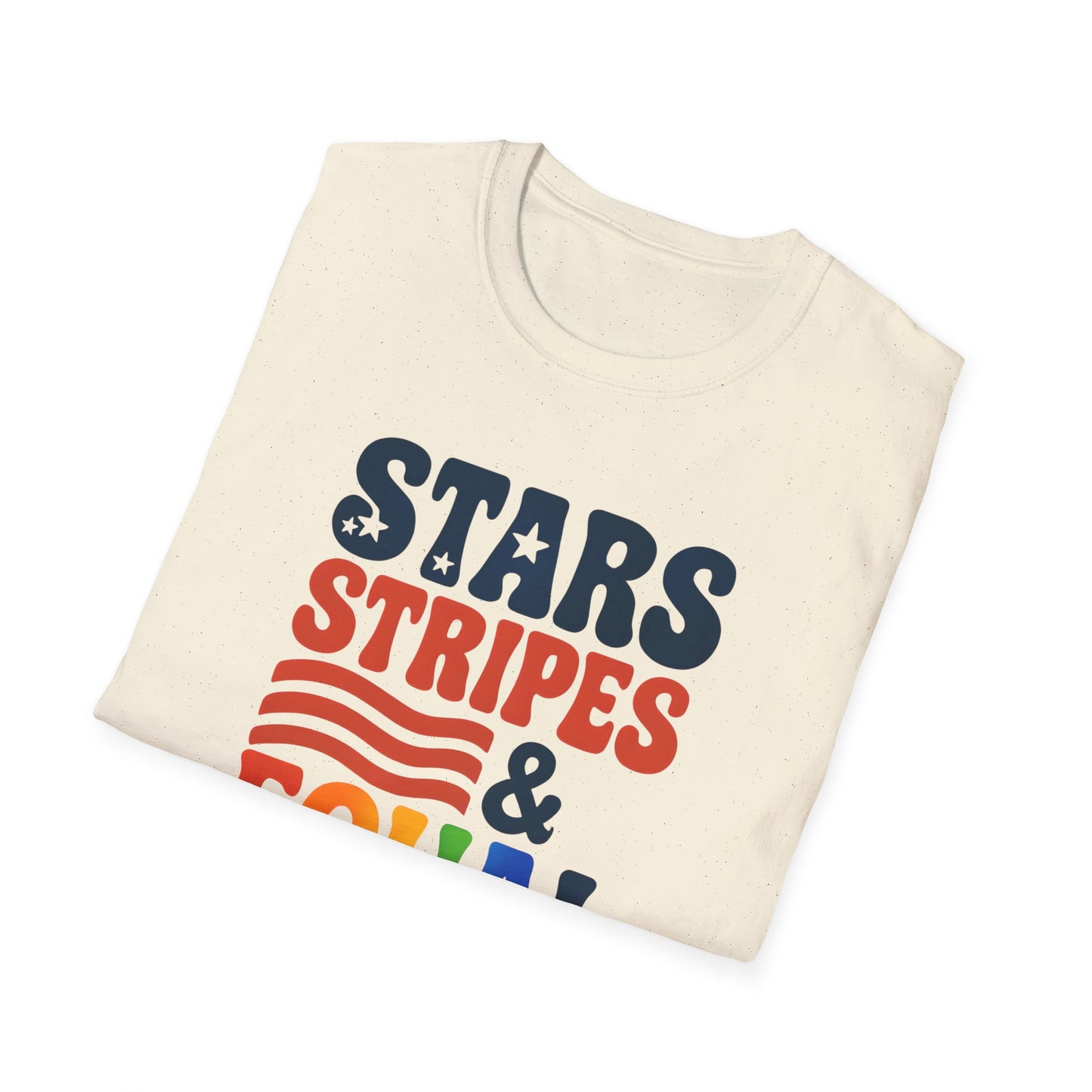 Stars Stripes and Equal Rights unisex tee, Casual protest Gift, LGBTQ tee, Unisex Softstyle Shirt,  Family Wear, gay rights