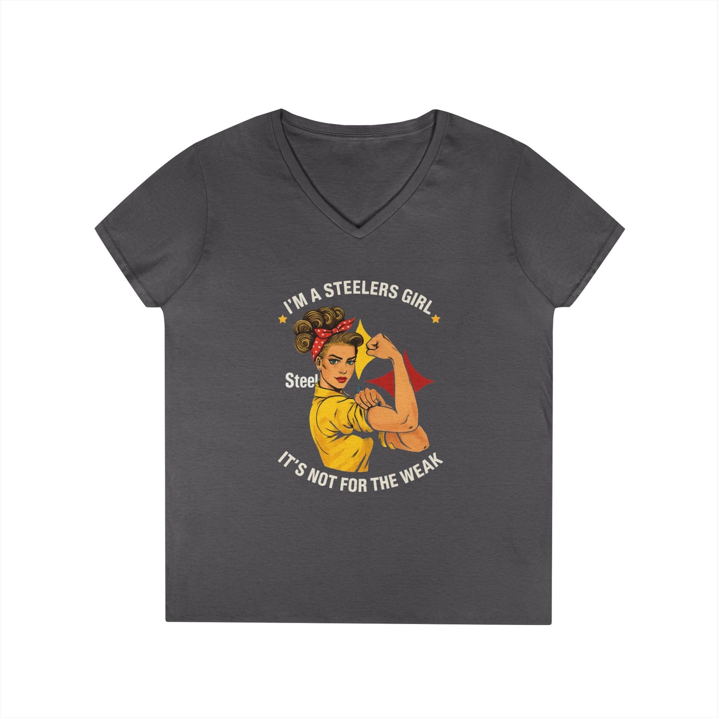 Steelers Girl V-Neck T-Shirt | Empowering Sports Apparel, Perfect for Game Day, Ladies' Casual Wear, Unique Gift Idea