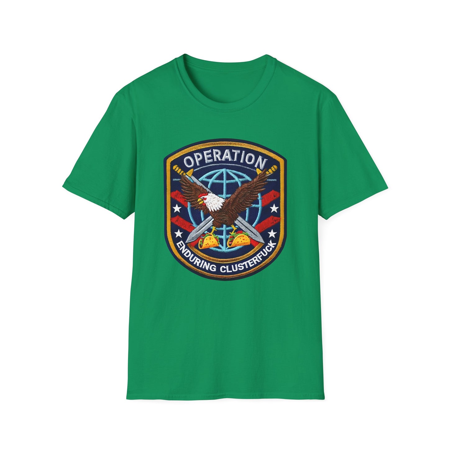 Operation Enduring Clusterf*ck Unisex Softstyle T-Shirt, Casual Wear, Military Humor Tee, Gift for Veterans, Fun Graphic Tee