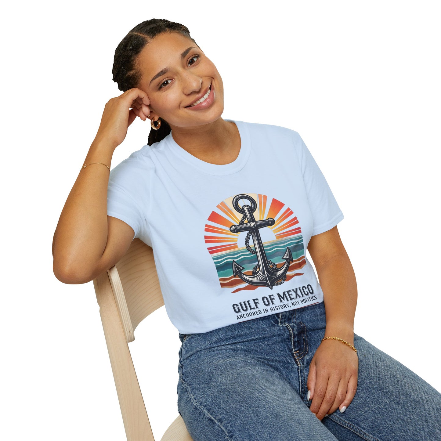 Gulf of Mexico, Anchored in History, Not Politics T-Shirt, Political Statement Tee, Anti Fascism Tee, AntiTrump Tee