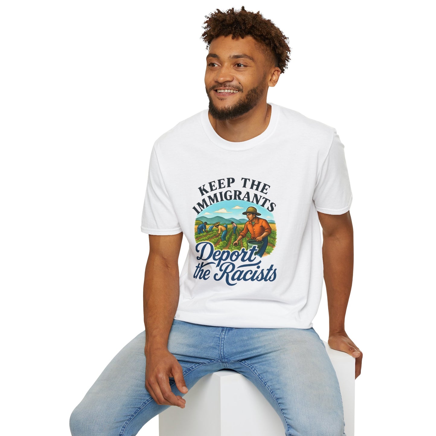 Keep the Immigrants, Deport the Racists -unisex anytime tee,  Casual Wear, Statement Piece, Gift for, Stand with immigrants, anti racists tee
