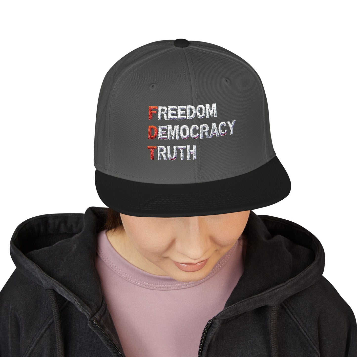 Freedom Democracy Truth Snapback Hat - Stylish Streetwear Cap for Casual Outfits, Perfect Gift for Sports Fans, Adjustable Fit