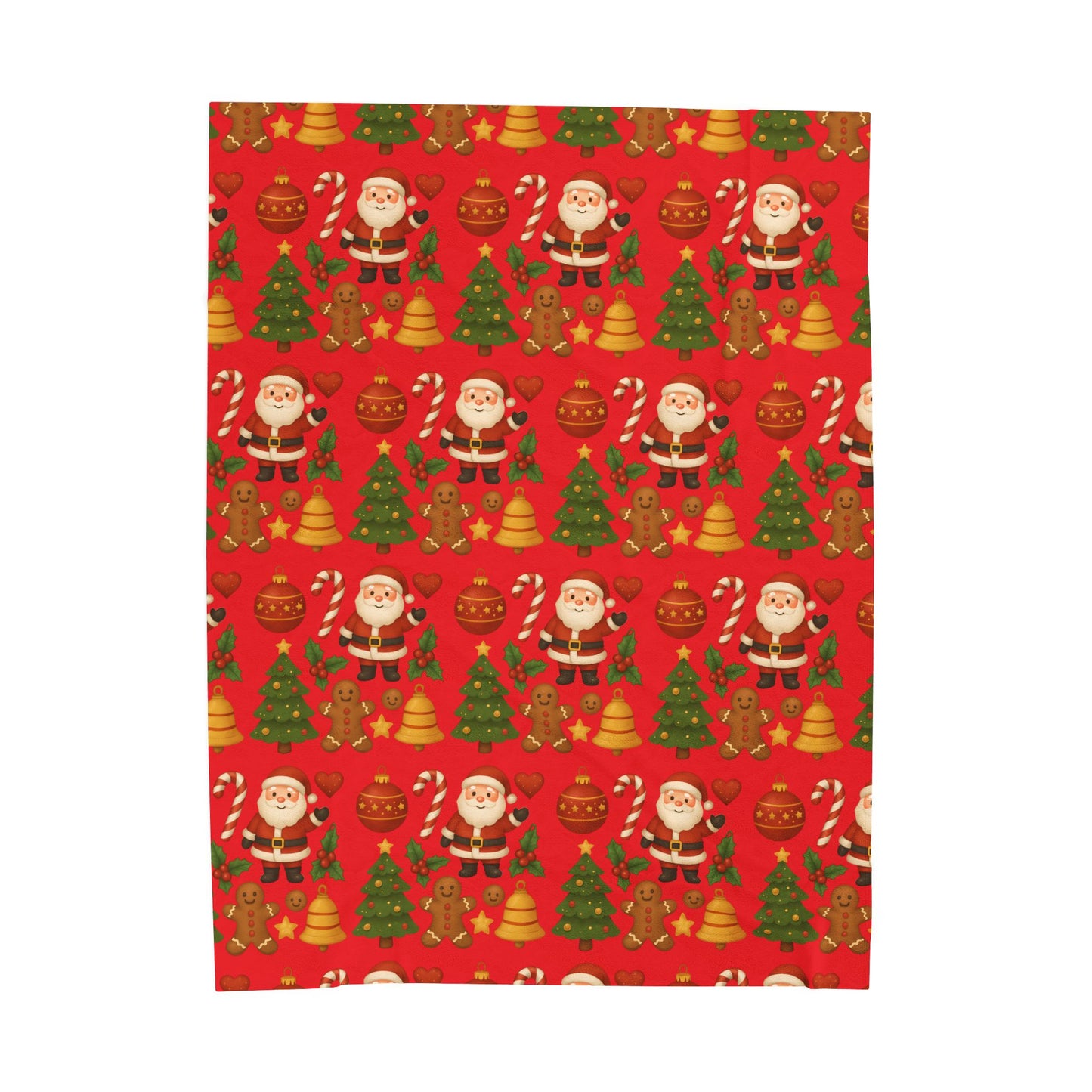 Cozy Christmas Velveteen Plush Blanket, Holiday Throw Blanket, Festive Home Decor, Snuggly Gift for Kids, Winter Ornament
