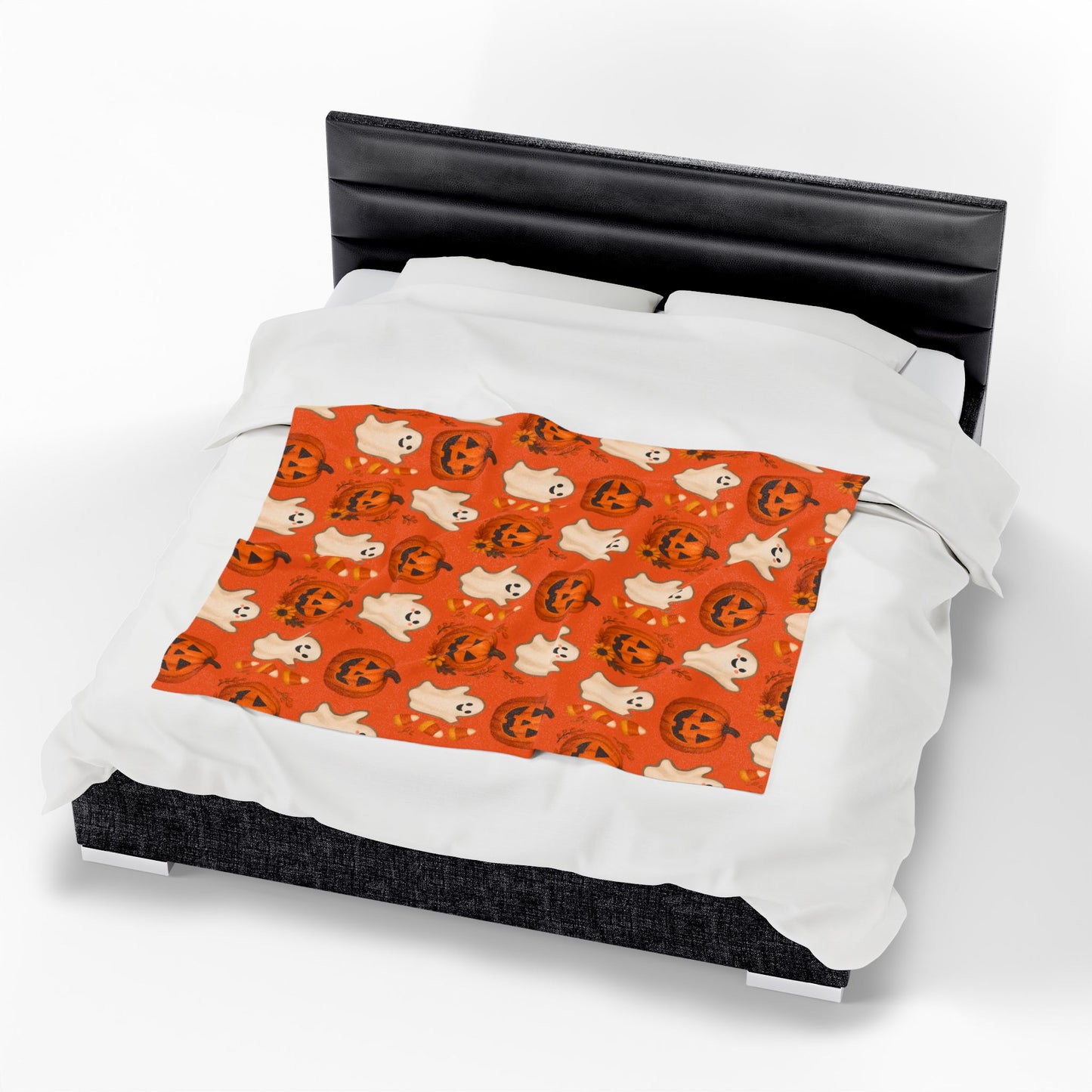 Halloween Velveteen Plush Blanket, Cozy Spooky Decor, Fall Festival Gift, Haunted House Accessories, Kids Room Snuggle