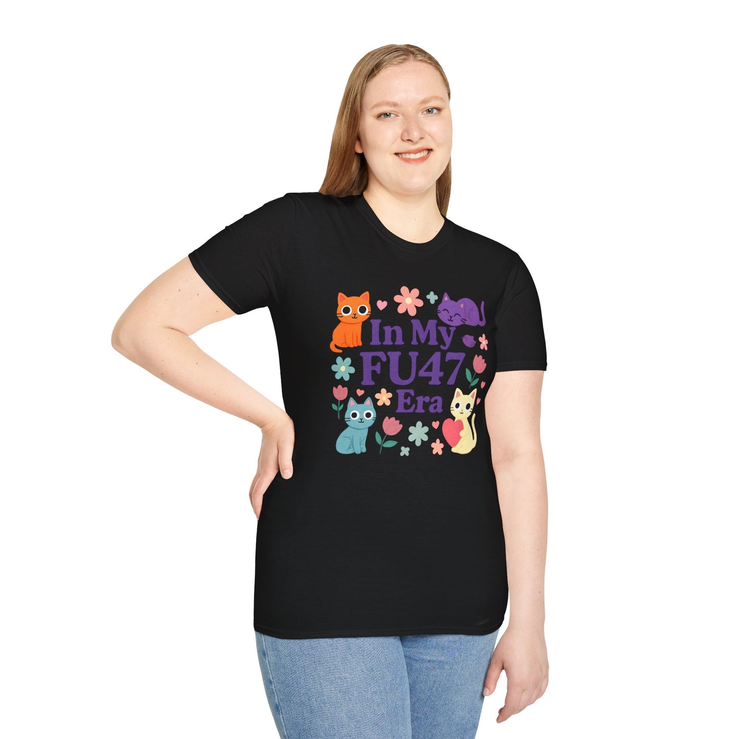 In My FU47 Era Unisex Tee, Cat Lover Gift, Comfortable Casual Wear, Funny Pet Humor, Perfect for Birthdays