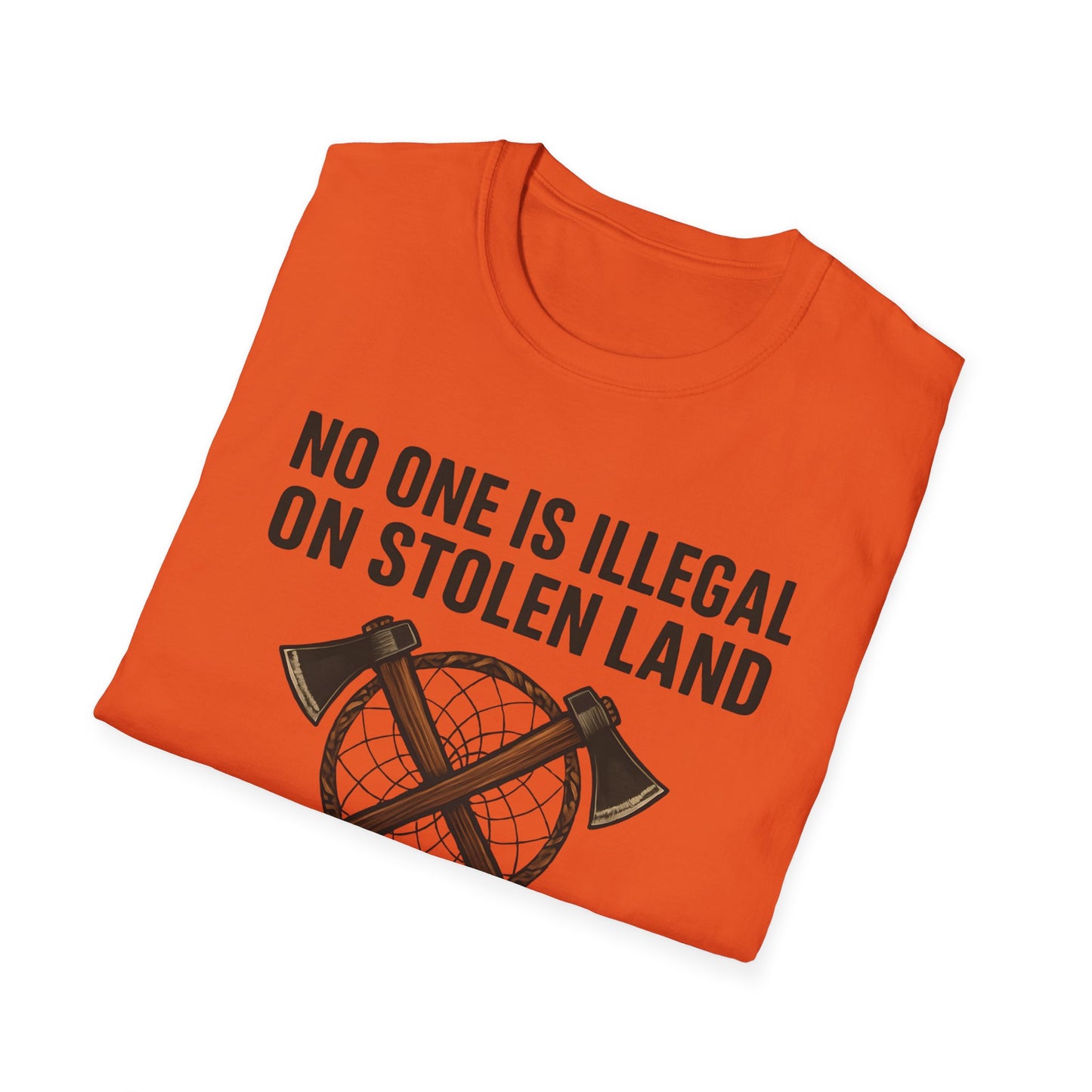 No One is illegal on Stolen Land t-shirt | Eco-Friendly Apparel, Casual Wear, Statement Tee, Social Justice Shirt, Gift Idea
