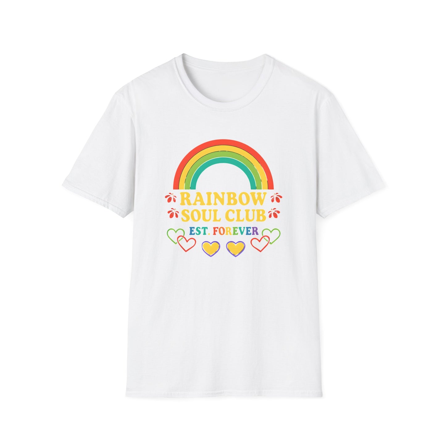 Rainbow Soul Club Pride T-Shirt, Retro Pride Tee, Cute Gift for Friends, LGBTQ+ Celebration Shirt, Summer Vibes Apparel, Casual Everyday
