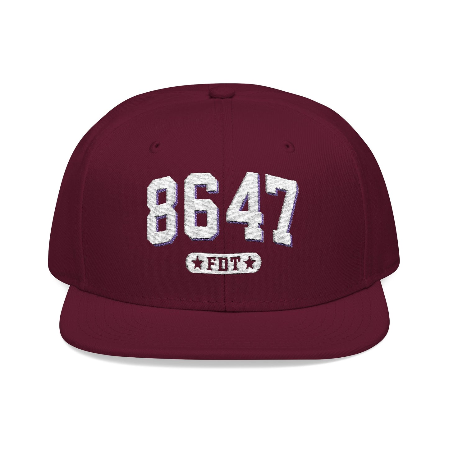 8647 FDT Snapback Cap, Embroidered Baseball Hat, Trendy Street Style, Gift for Political Enthusiasts, Unisex Fashion Headwear
