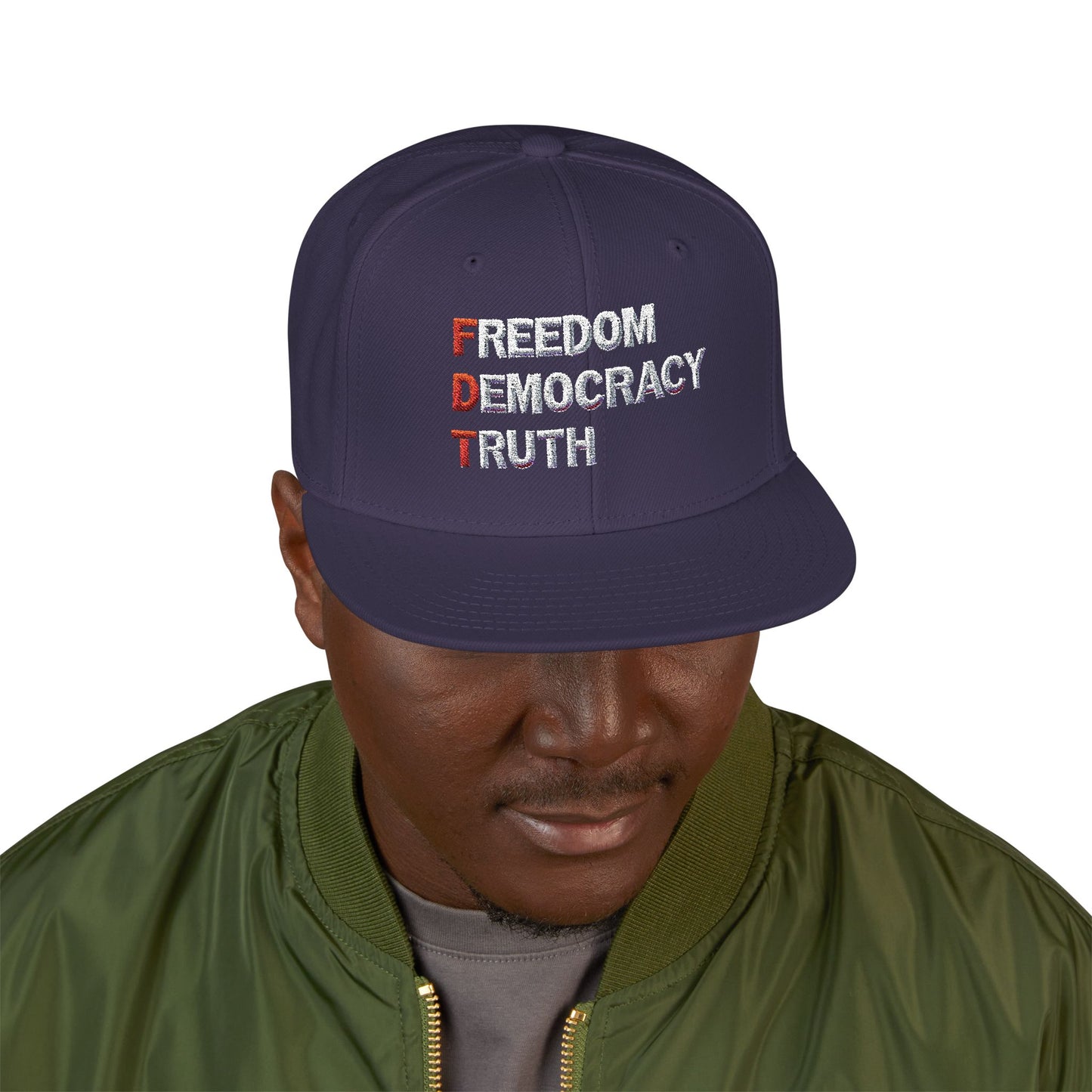 Freedom Democracy Truth Snapback Hat - Stylish Streetwear Cap for Casual Outfits, Perfect Gift for Sports Fans, Adjustable Fit