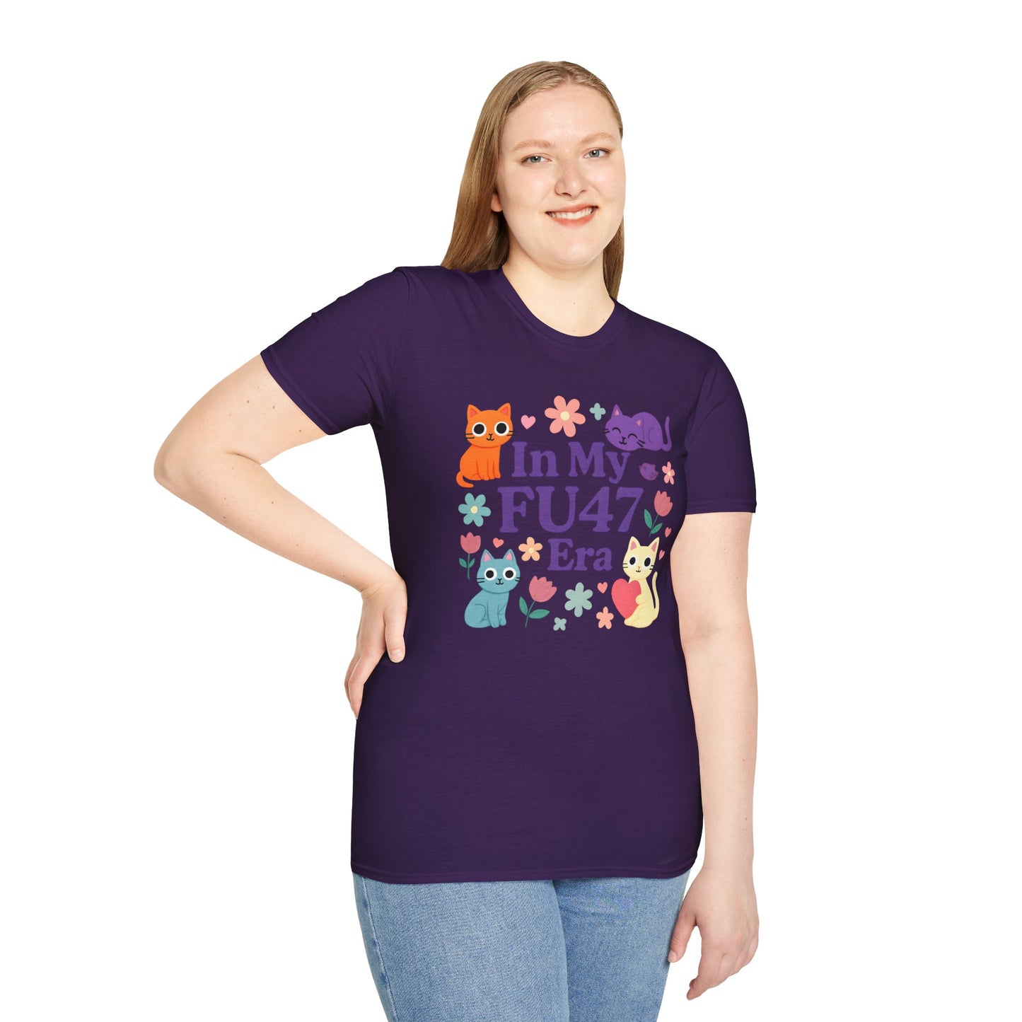 In My FU47 Era Unisex Tee, Cat Lover Gift, Comfortable Casual Wear, Funny Pet Humor, Perfect for Birthdays