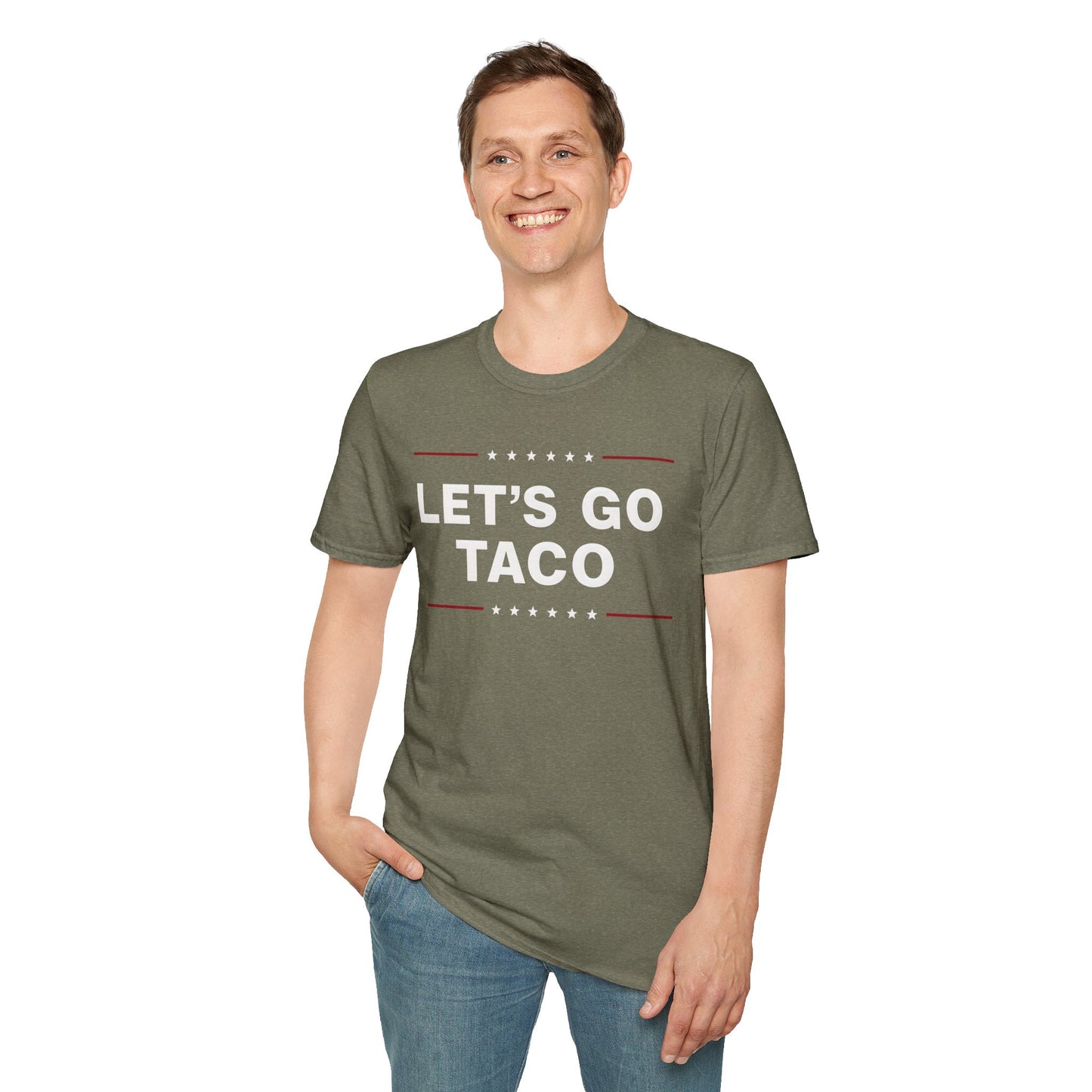 Let's Go Taco Unisex Softstyle T-Shirt, Taco Lover Gift, Funny Foodie Shirt, Casual Wear, Taco Tuesday Tee