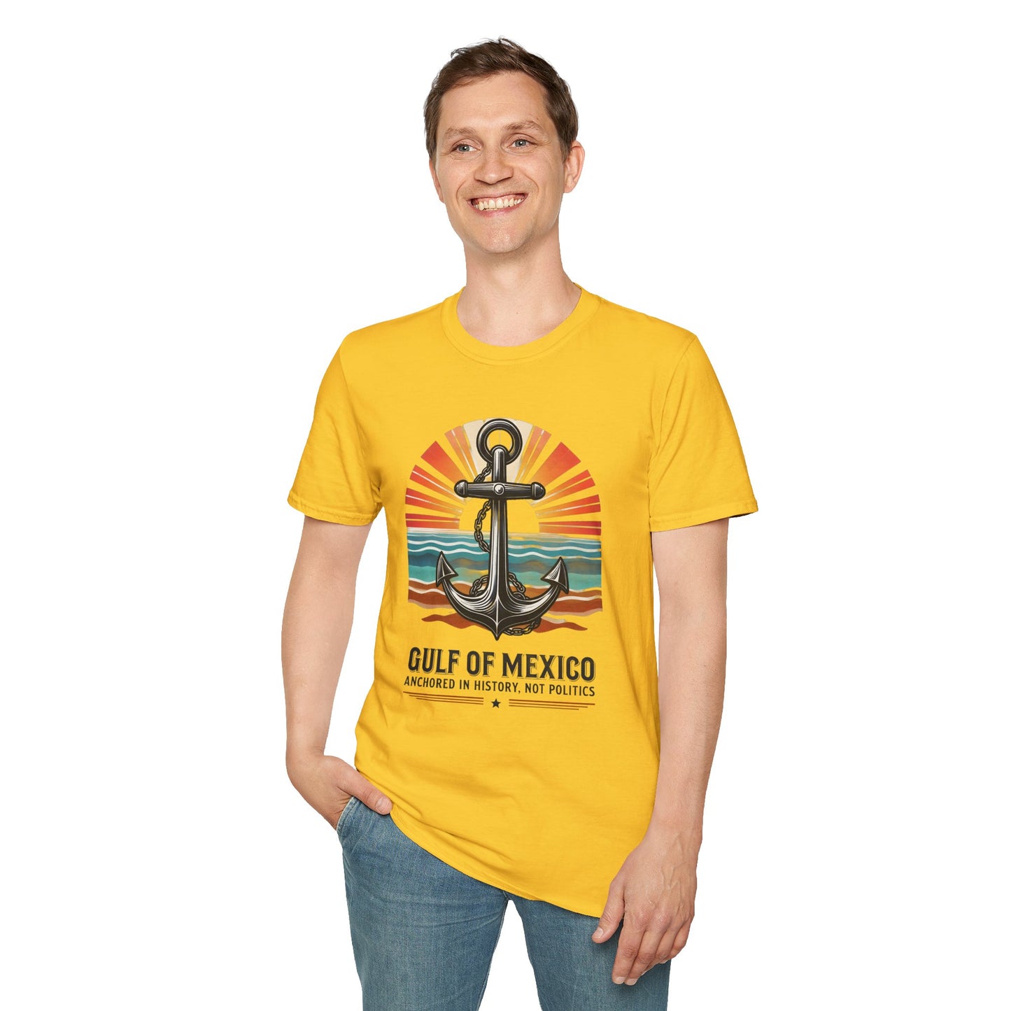 Gulf of Mexico, Anchored in History, Not Politics T-Shirt, Political Statement Tee, Anti Fascism Tee, AntiTrump Tee
