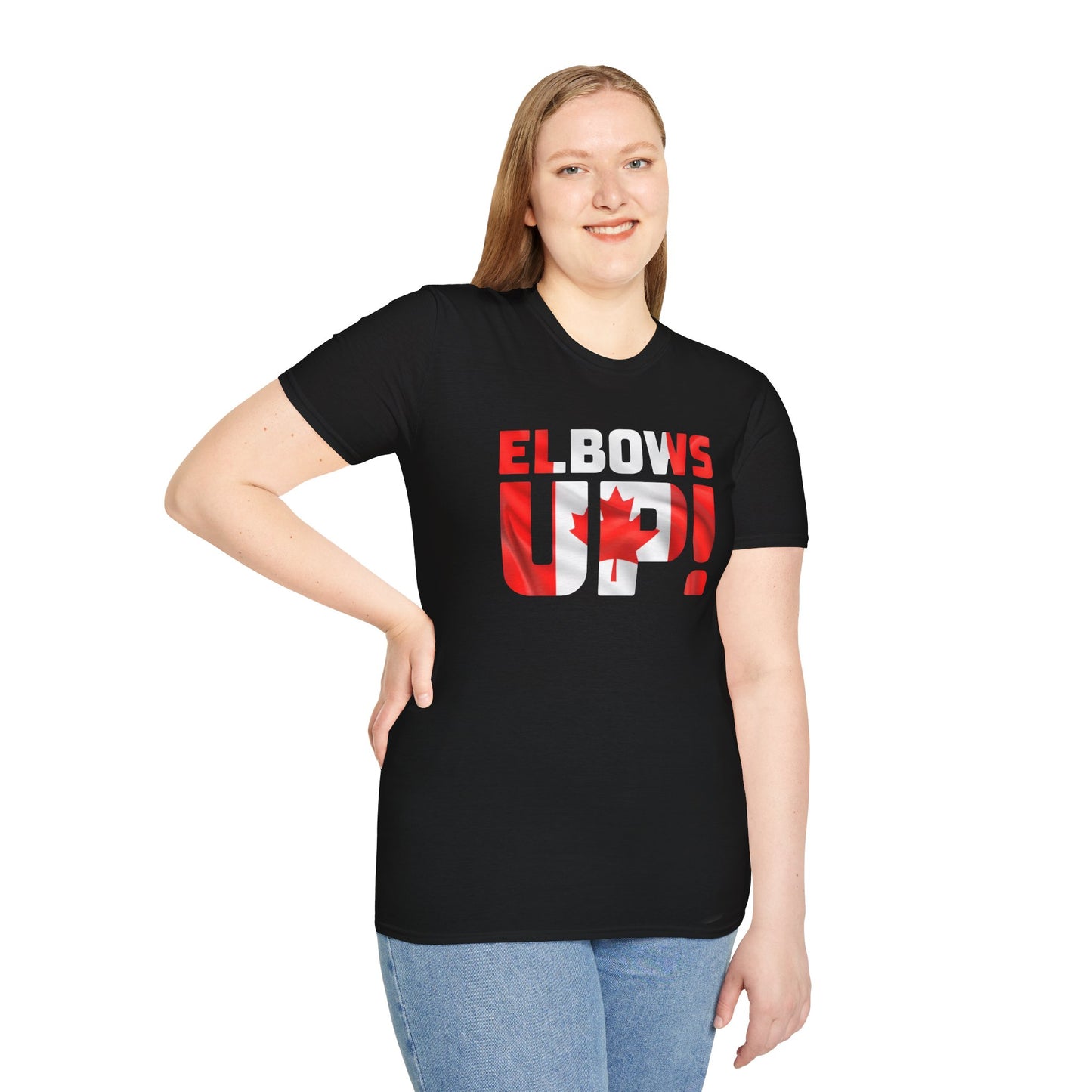 Canadian Pride Elbows Up T-Shirt, Unisex Tee, Fun Canada Day Apparel, Gift for Canada Lovers, Comfortable Travel Shirt