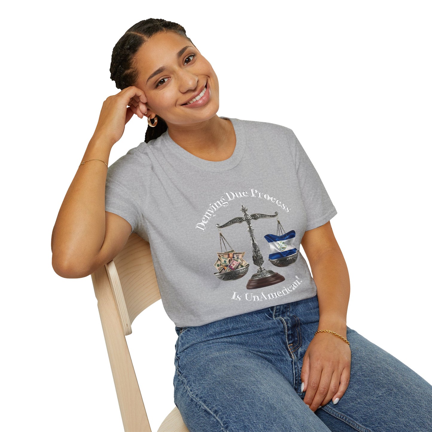 Justice T-Shirt - 'Denying Due Process Is UnAmerican' Graphic Tee, Political Apparel, Gift for Activists, Casual Wear, Statement Shirt