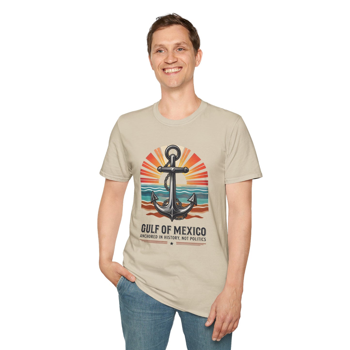 Gulf of Mexico, Anchored in History, Not Politics T-Shirt, Political Statement Tee, Anti Fascism Tee, AntiTrump Tee