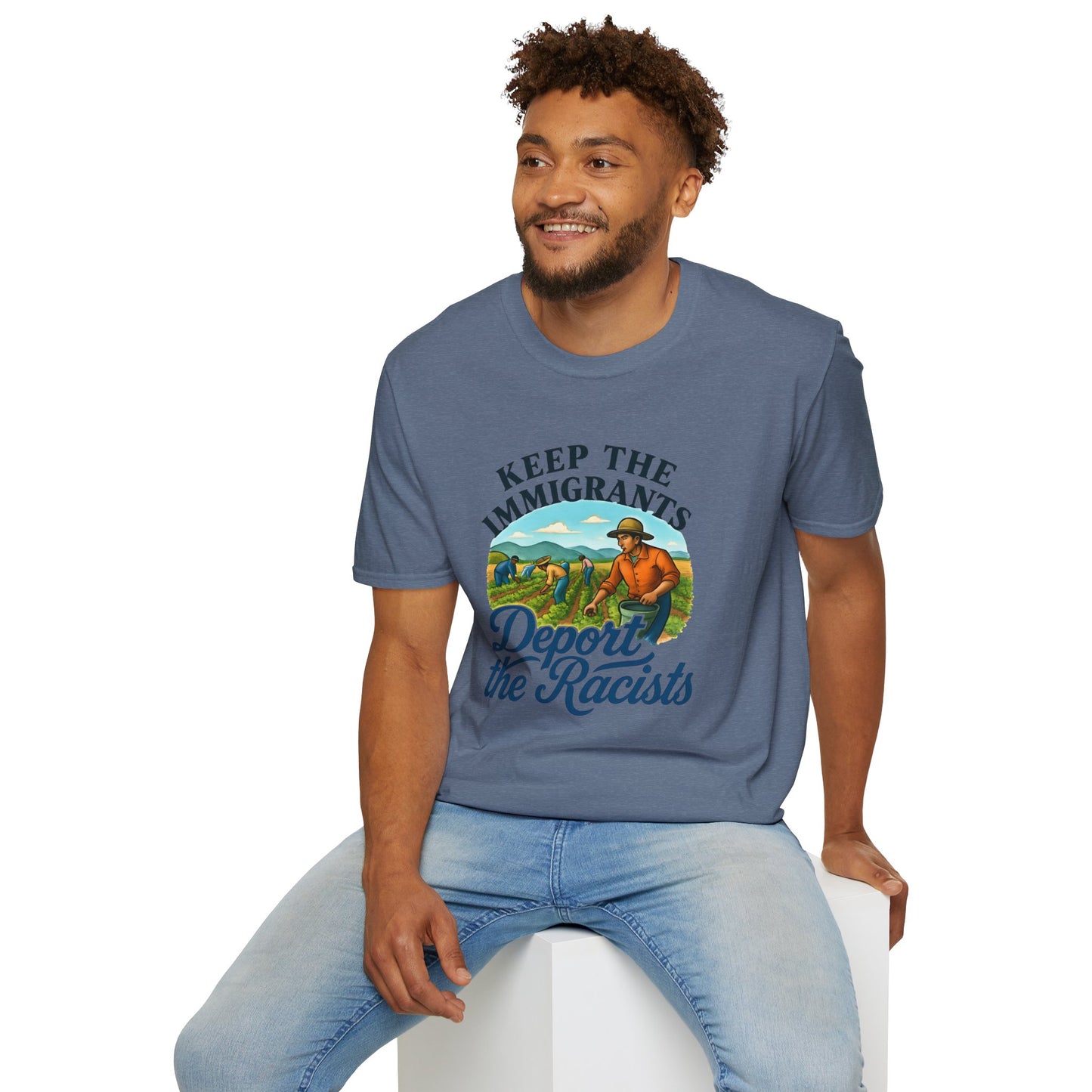 Keep the Immigrants, Deport the Racists -unisex anytime tee,  Casual Wear, Statement Piece, Gift for, Stand with immigrants, anti racists tee