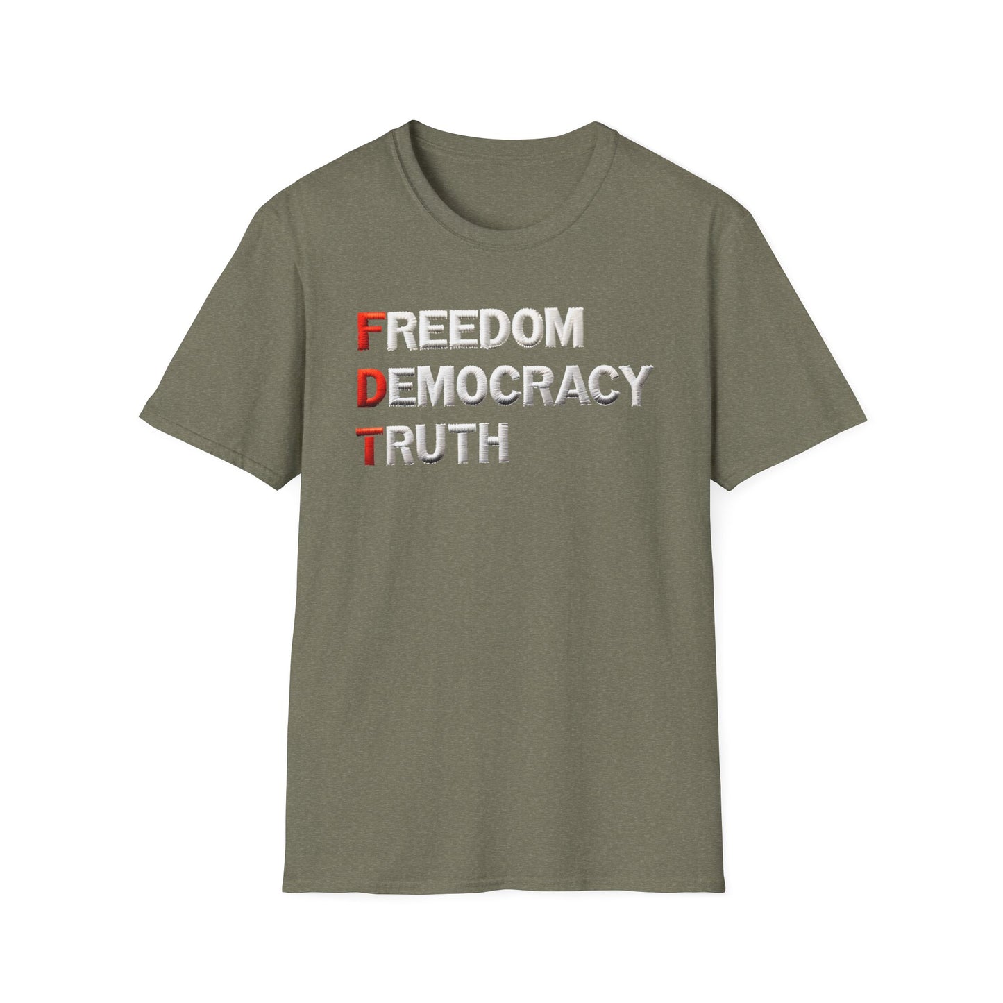 Freedom Democracy Truth FDT unisex tshirt, antitrump Tshirt, unisex fit, political protest tshirt, many colors to choose from