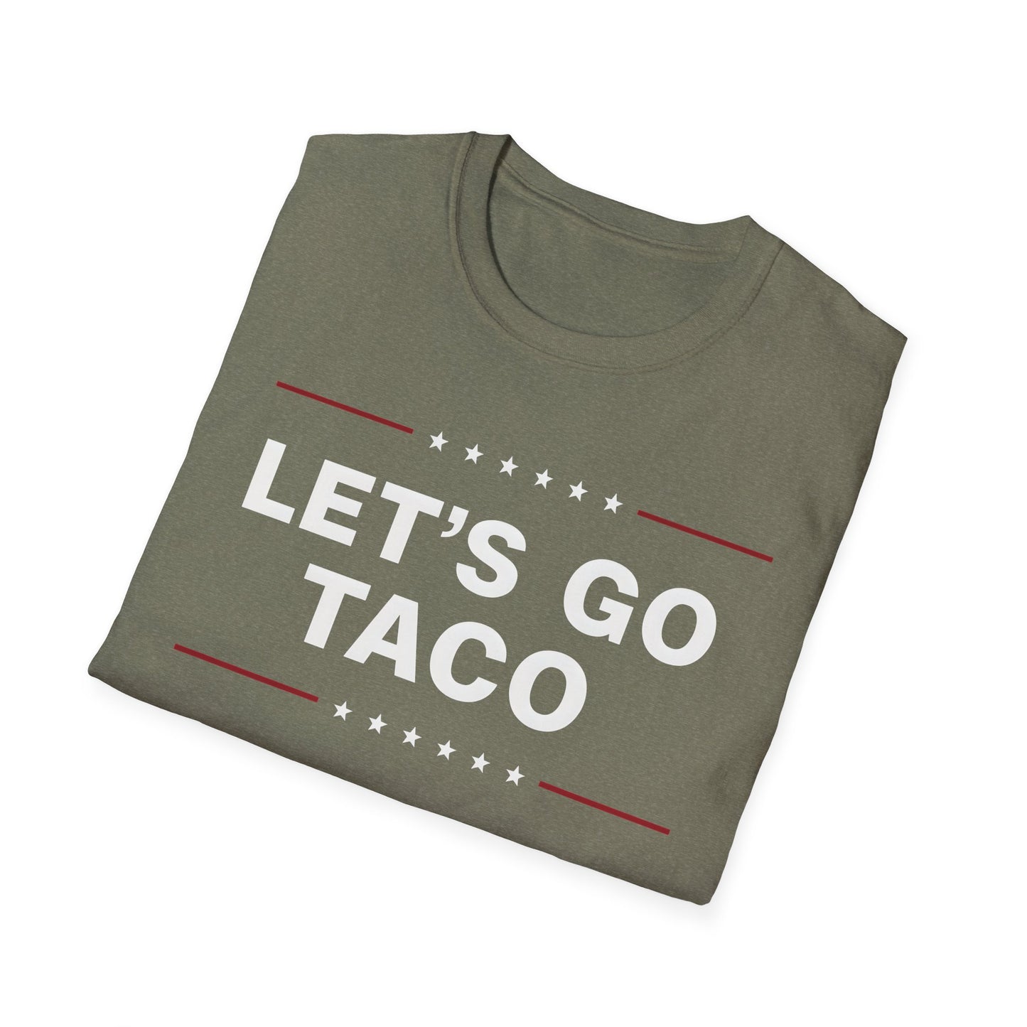 Let's Go Taco Unisex Softstyle T-Shirt, Taco Lover Gift, Funny Foodie Shirt, Casual Wear, Taco Tuesday Tee
