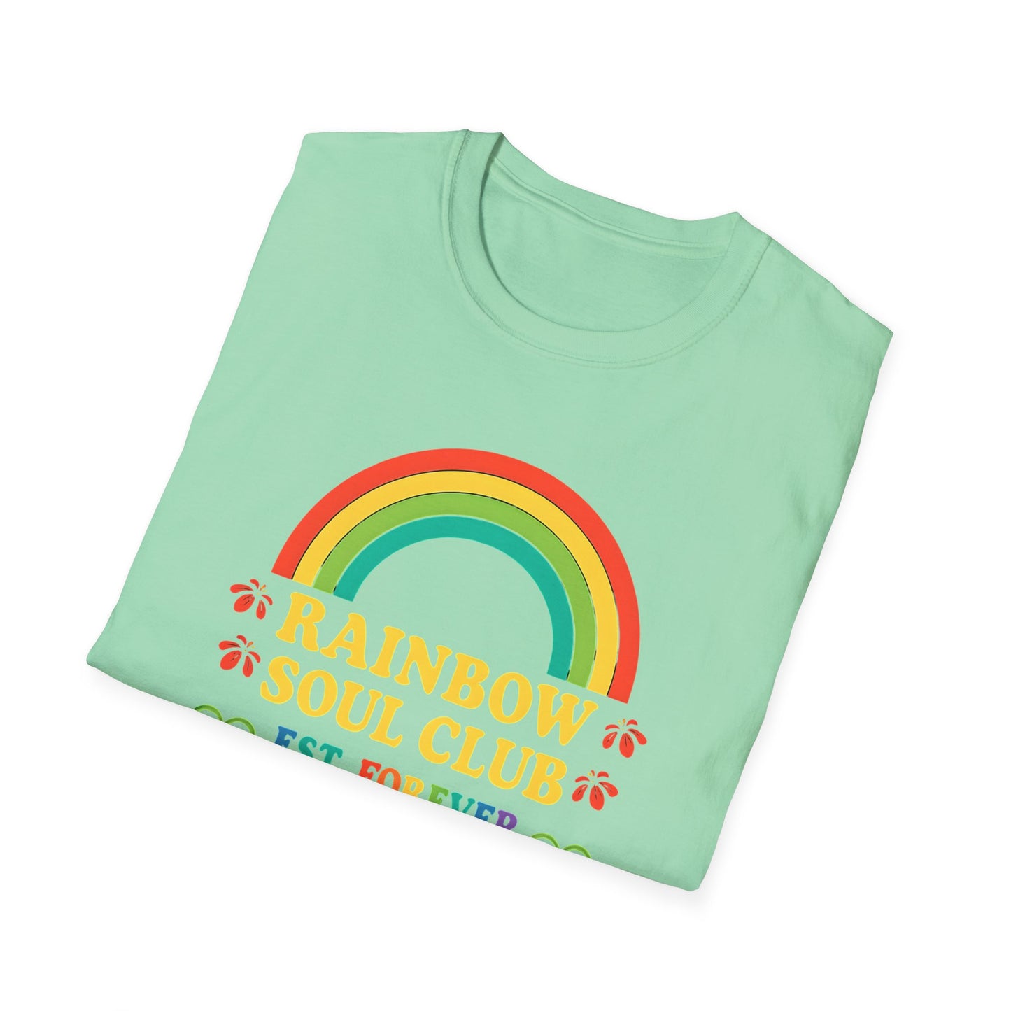 Rainbow Soul Club Pride T-Shirt, Retro Pride Tee, Cute Gift for Friends, LGBTQ+ Celebration Shirt, Summer Vibes Apparel, Casual Everyday
