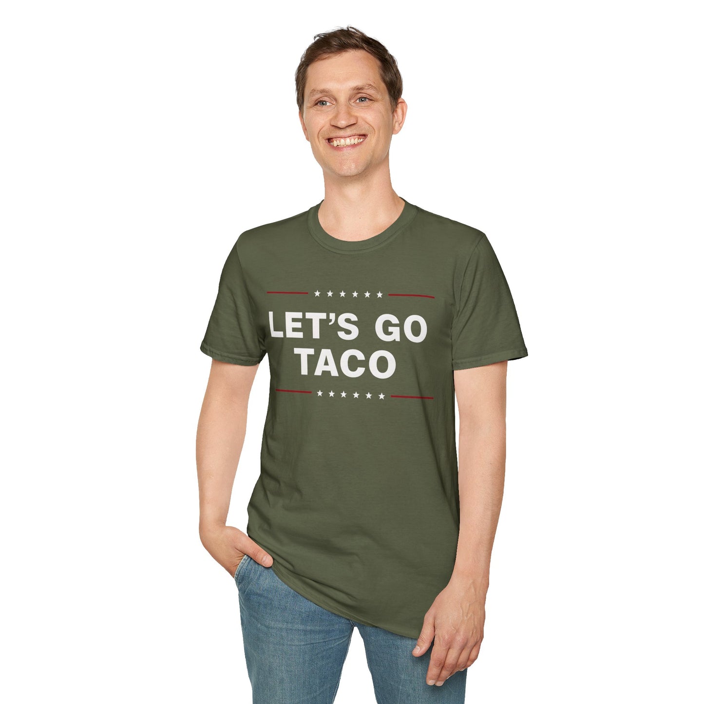 Let's Go Taco Unisex Softstyle T-Shirt, Taco Lover Gift, Funny Foodie Shirt, Casual Wear, Taco Tuesday Tee
