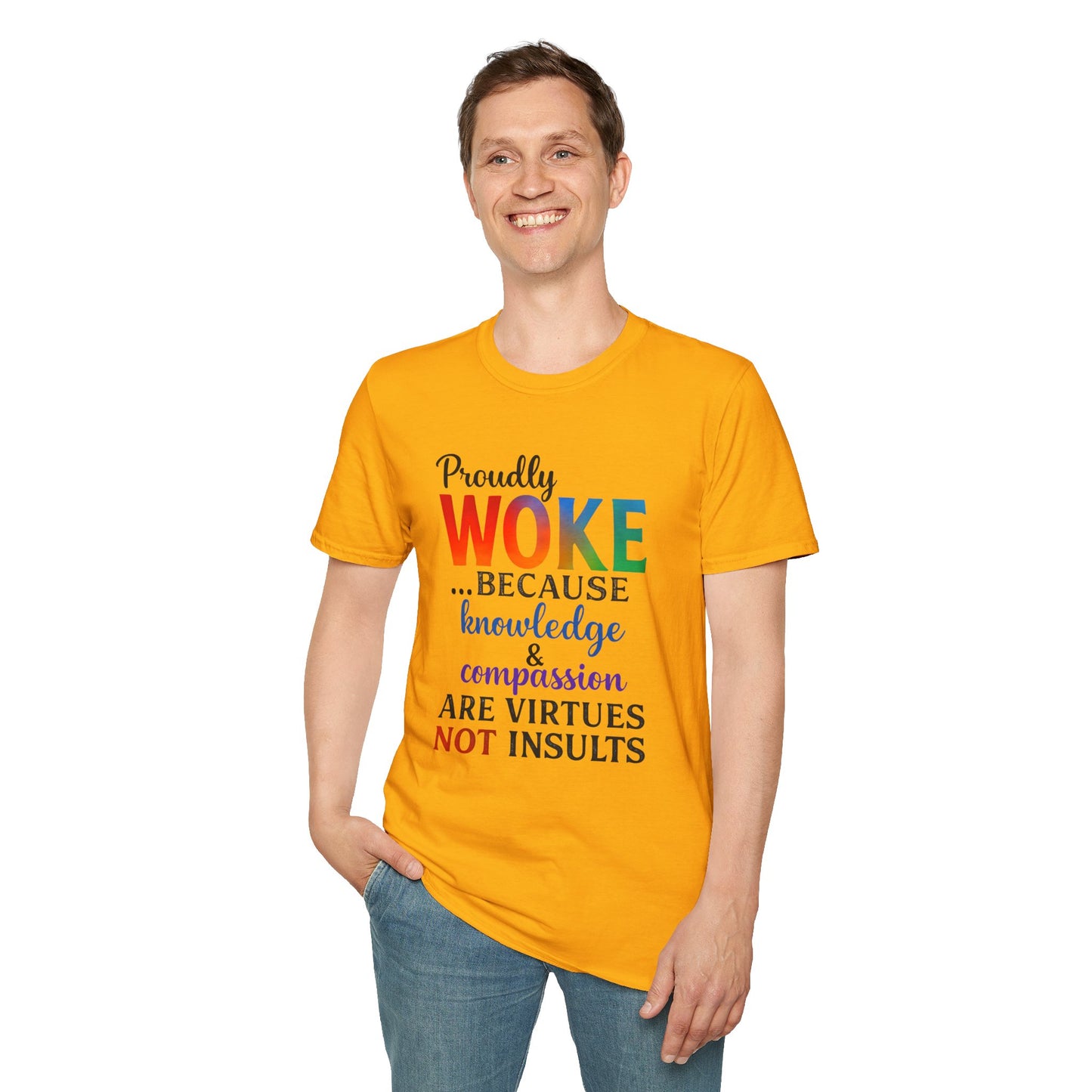 Woke Message Unisex T-Shirt, Softstyle Tee for Activism, Awareness, Unique Gift for Friends, Social Justice Apparel, Comfortable [...]