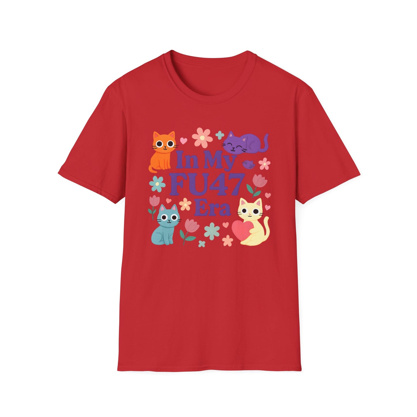 In My FU47 Era Unisex Tee, Cat Lover Gift, Comfortable Casual Wear, Funny Pet Humor, Perfect for Birthdays