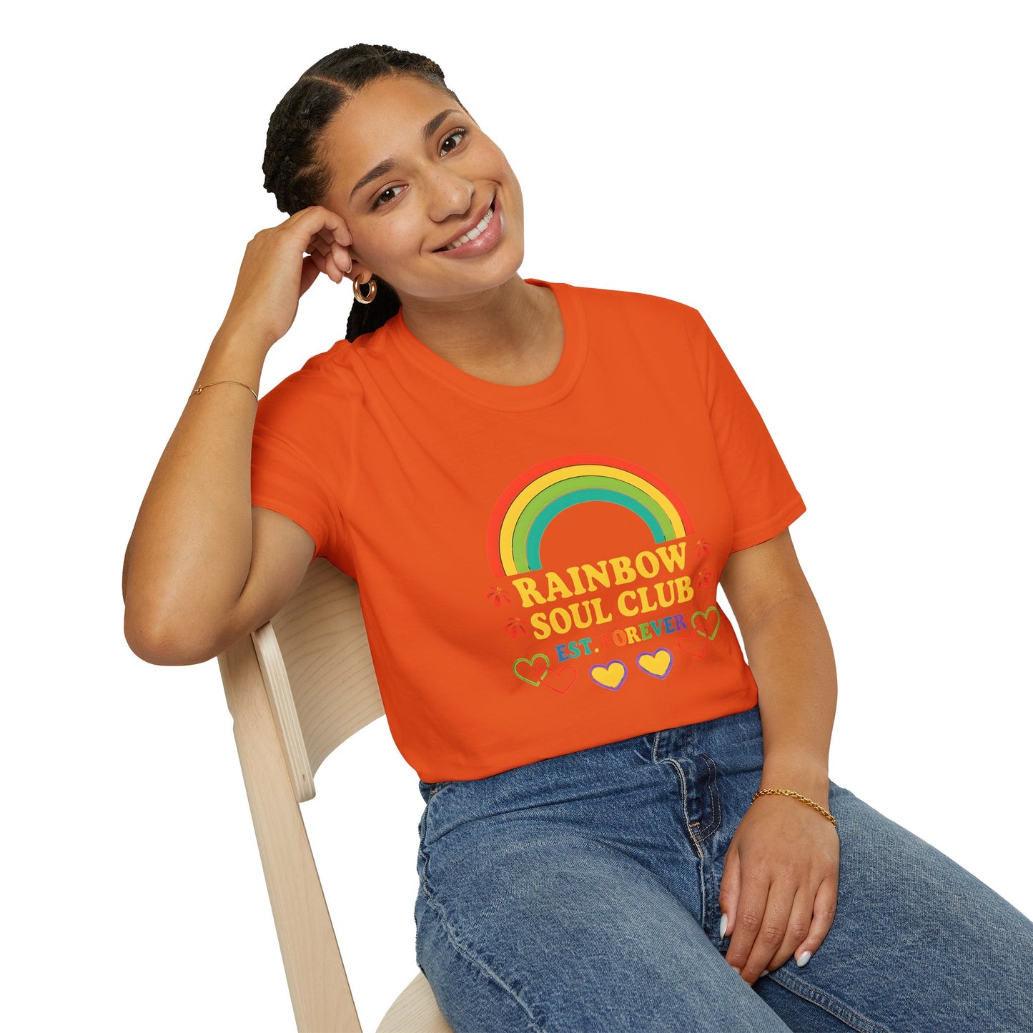 Rainbow Soul Club Pride T-Shirt, Retro Pride Tee, Cute Gift for Friends, LGBTQ+ Celebration Shirt, Summer Vibes Apparel, Casual Everyday