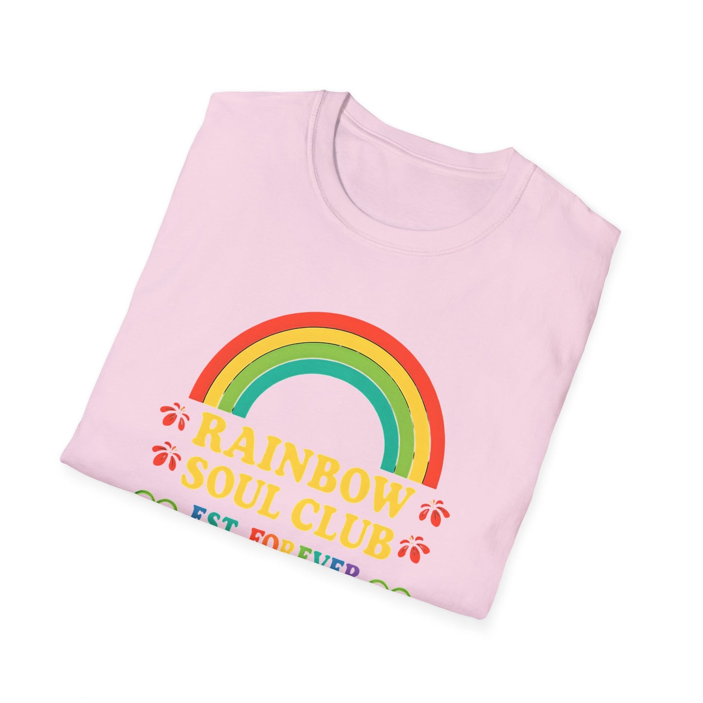 Rainbow Soul Club Pride T-Shirt, Retro Pride Tee, Cute Gift for Friends, LGBTQ+ Celebration Shirt, Summer Vibes Apparel, Casual Everyday