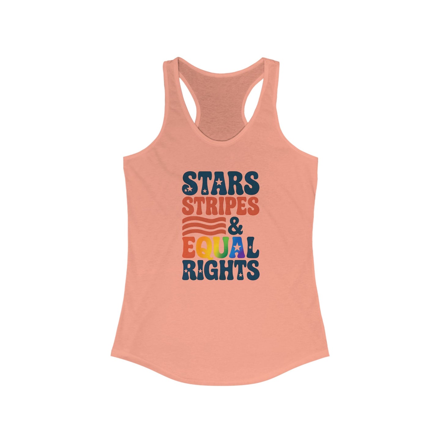 Stars, Stripes & Equal Rights Racerback Tank - Women's Patriotic Activewear, LGBTQ+ Pride Top, Summer Essential, 4th of July Tee, [...]