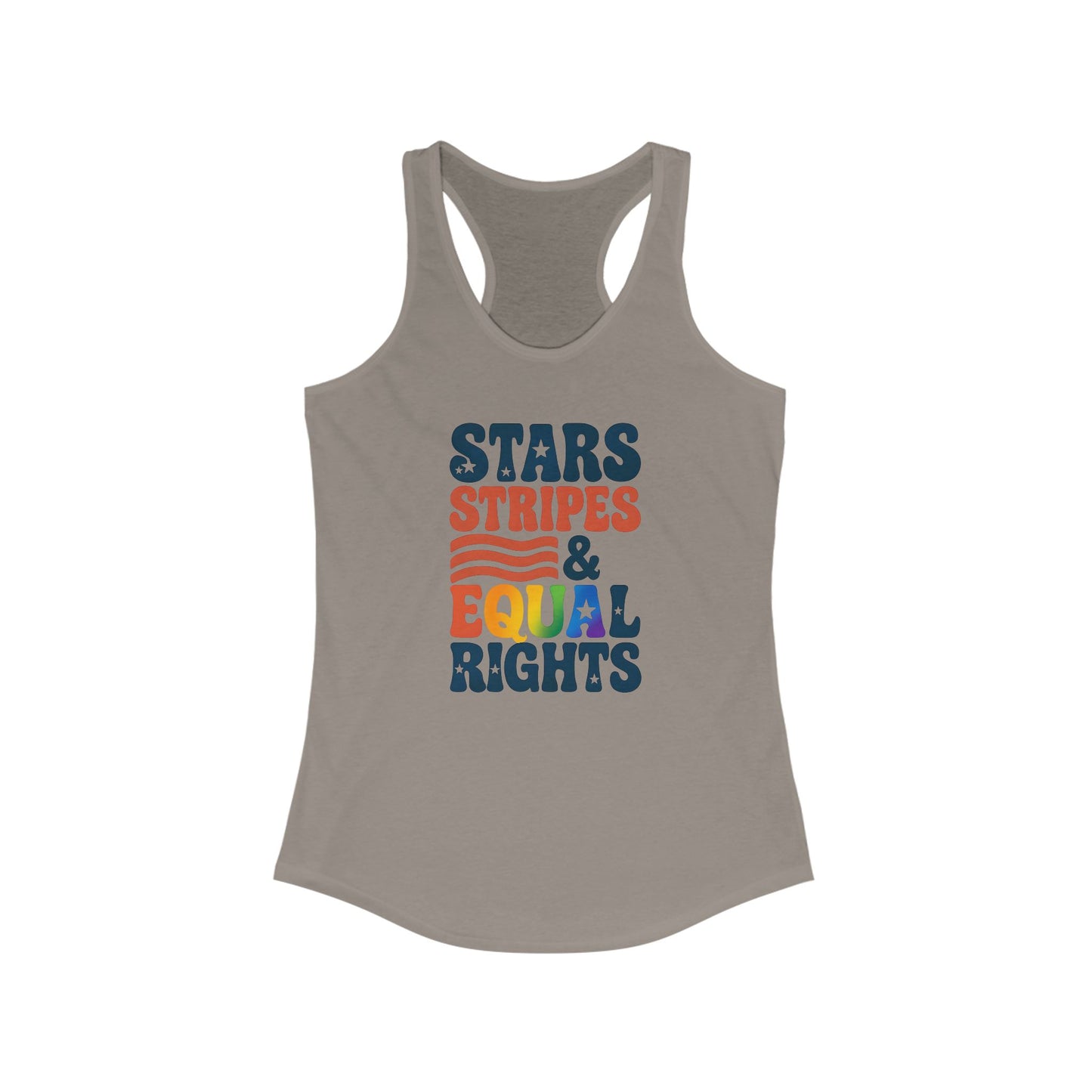Stars, Stripes & Equal Rights Racerback Tank - Women's Patriotic Activewear, LGBTQ+ Pride Top, Summer Essential, 4th of July Tee, [...]