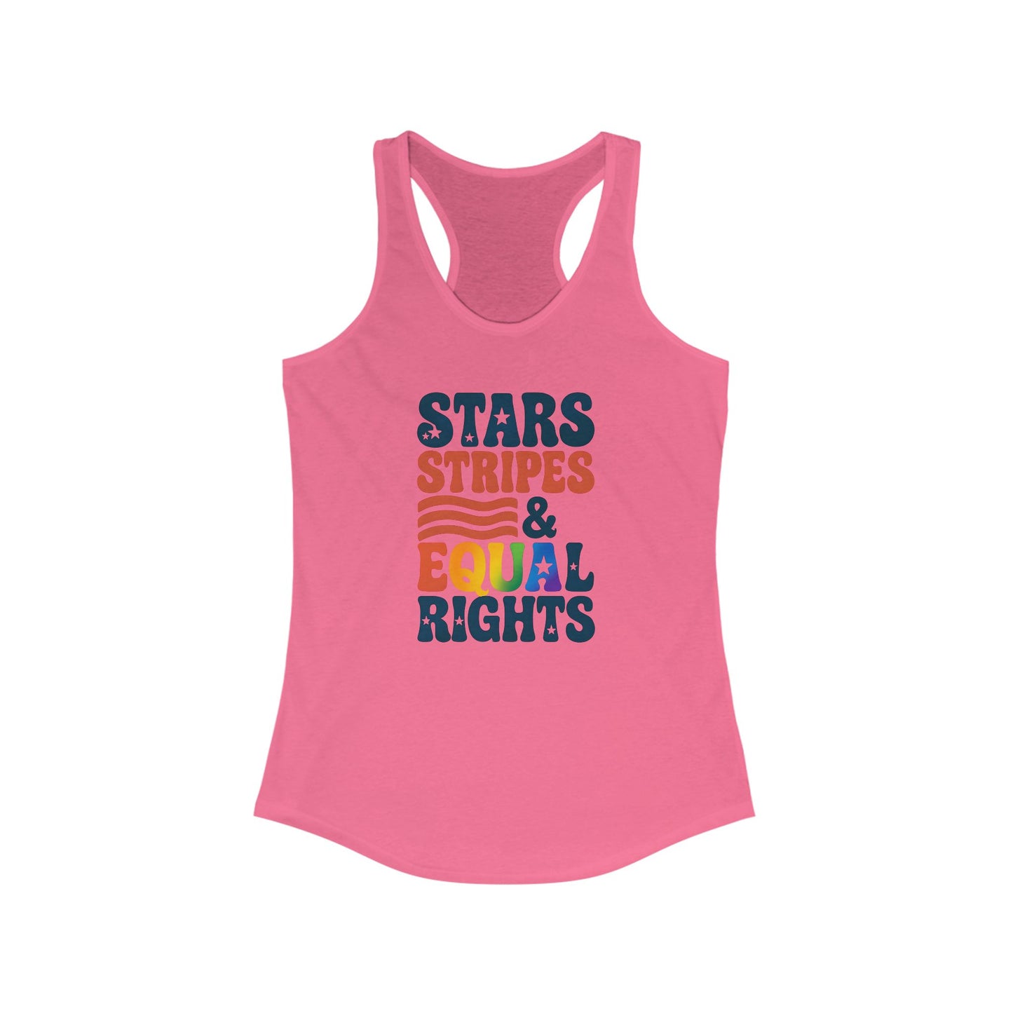 Stars, Stripes & Equal Rights Racerback Tank - Women's Patriotic Activewear, LGBTQ+ Pride Top, Summer Essential, 4th of July Tee, [...]