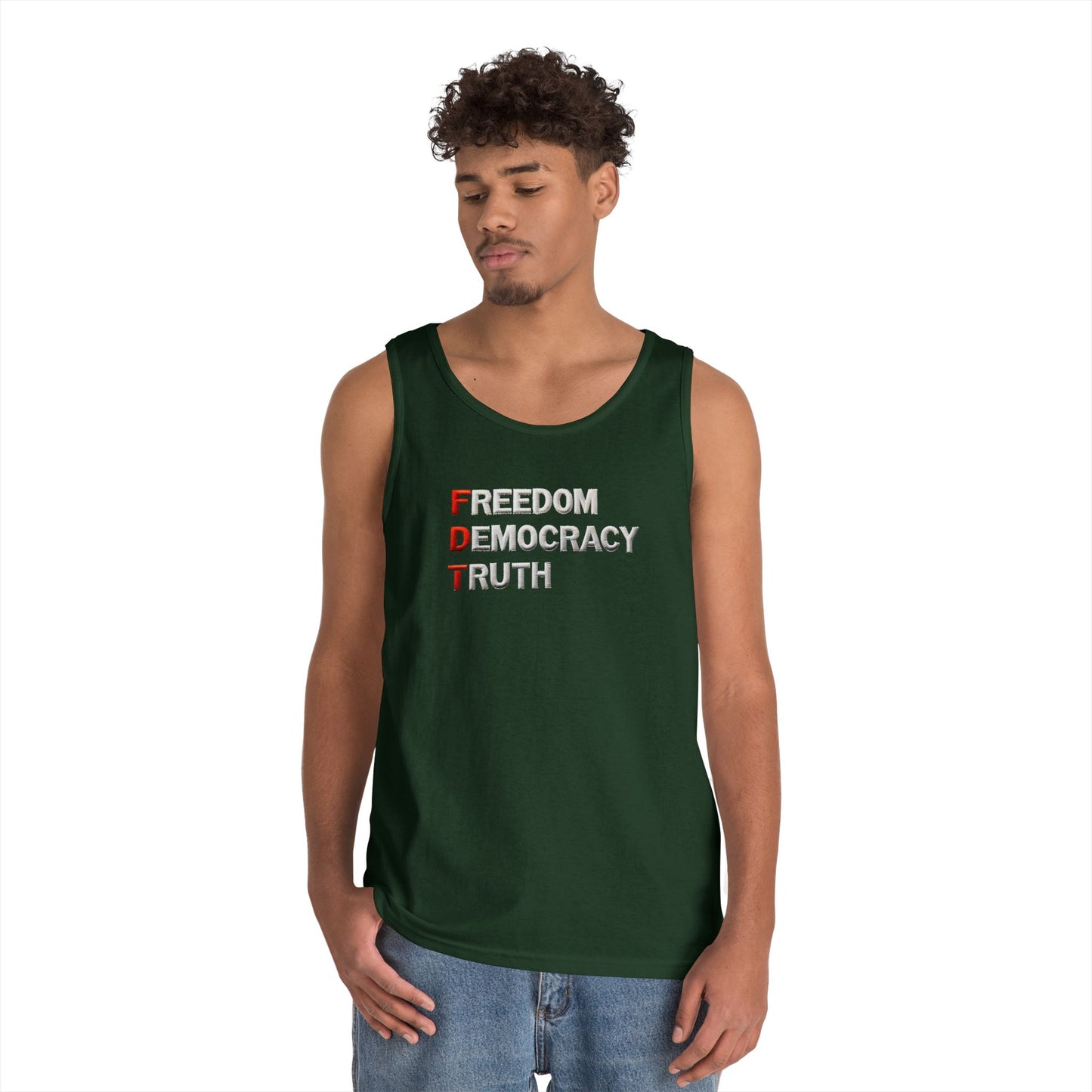 Freedom Democracy Truth FDT Unisex Heavy Cotton Tank Top - Freedom Democracy Truth Tee, Gift for Activists, Copyleft [...]