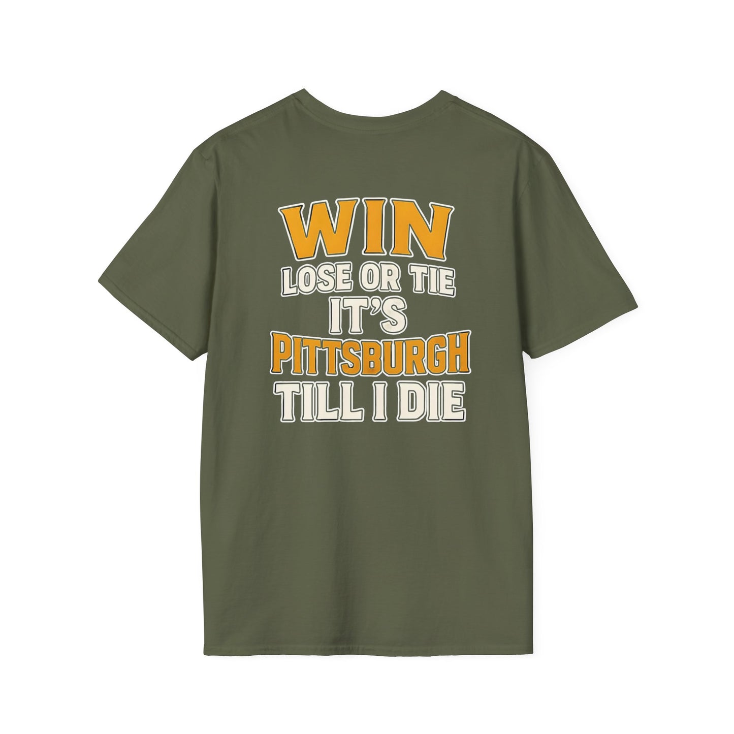 Pittsburgh Steelers Fan T-Shirt, Unisex Softstyle Tee, Black & Yellow Sports Shirt, Casual Game Day Apparel, Gift for Football Enthusiasts