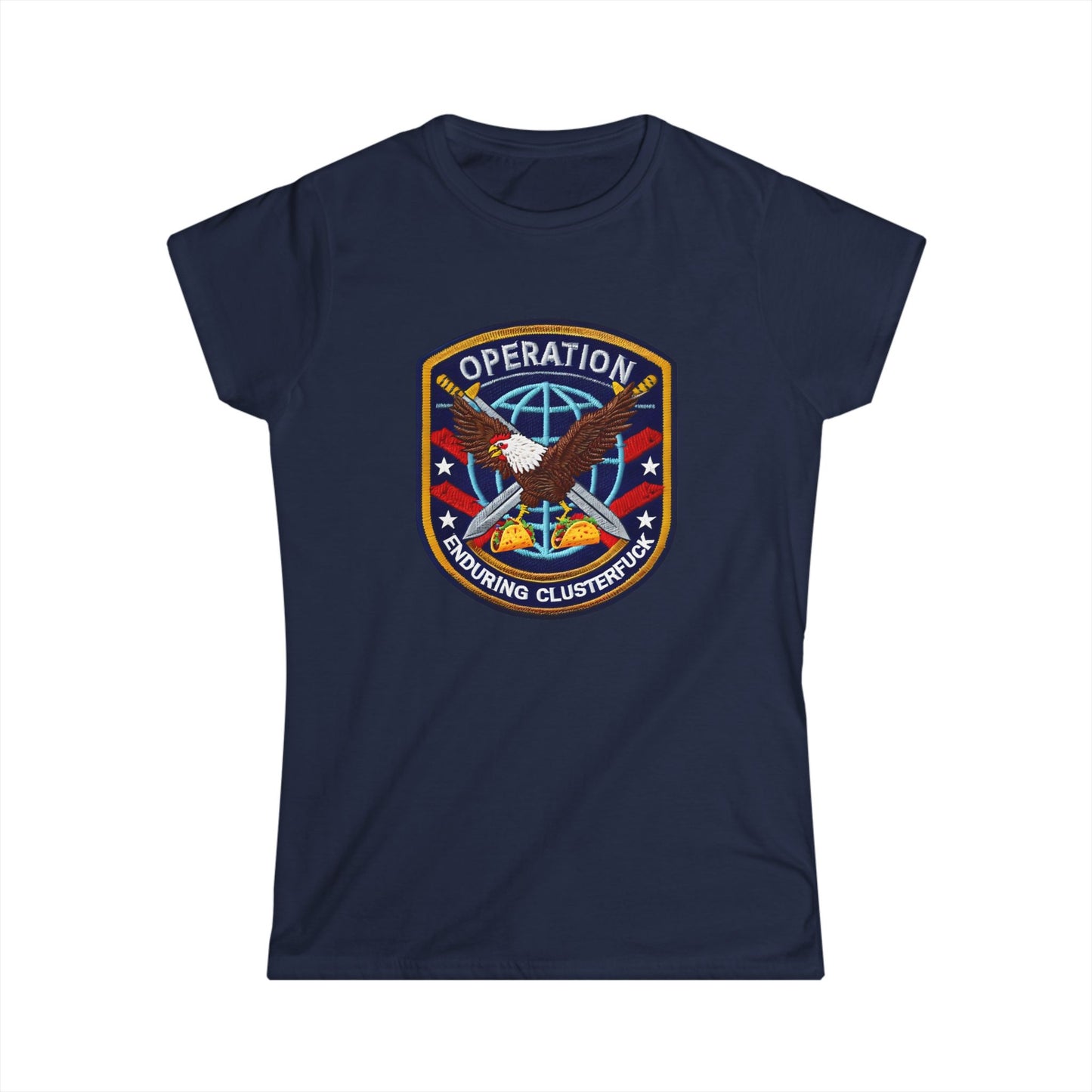 Operation Clusterfuck Women's Softstyle Tee with Military Patch Design | Casual Women's Shirt, Patriotic Apparel, Unique Graphic Tee, [...]