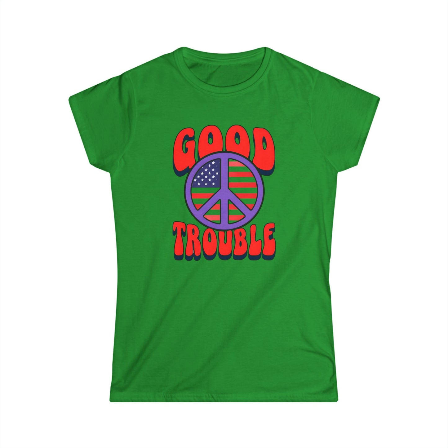 Women's Ladies Fit Tee - 'Good Trouble' Vintage Style, Casual Wear, Freedom Fashion, Political Statement Shirt, Peace Vibe Apparel