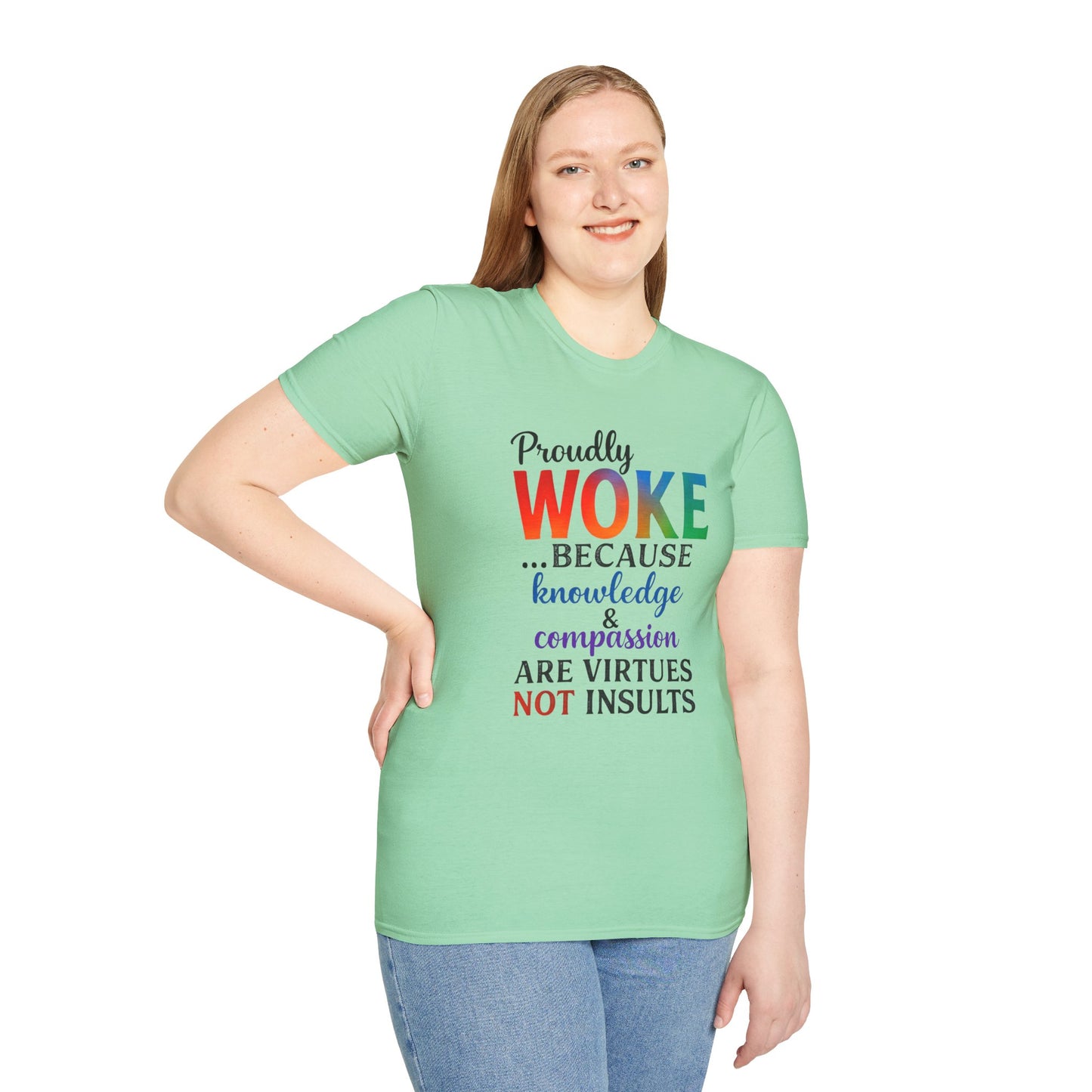 Woke Message Unisex T-Shirt, Softstyle Tee for Activism, Awareness, Unique Gift for Friends, Social Justice Apparel, Comfortable [...]