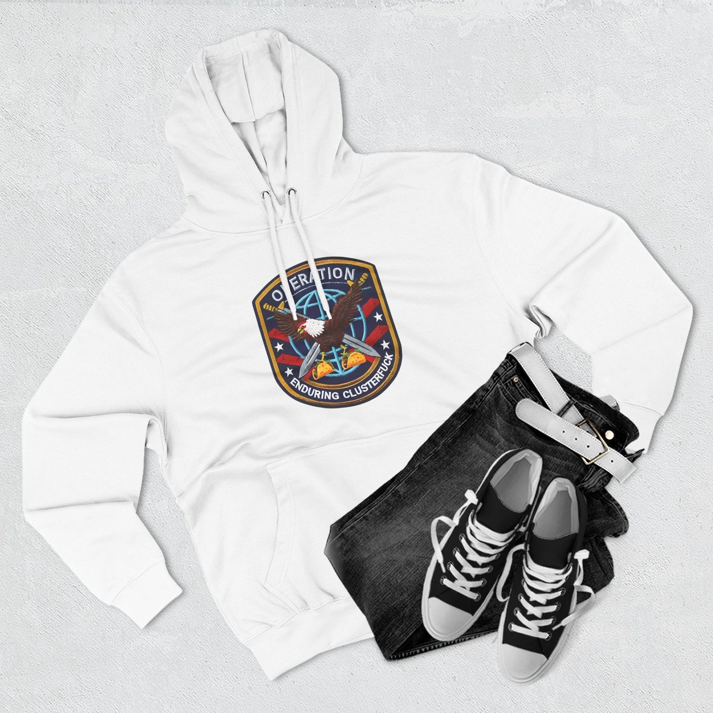 Operation Enduring Clusterfuck Fleece Hoodie, Funny Political Fleece Hoodie, Trendy and Cozy Sweatshirt