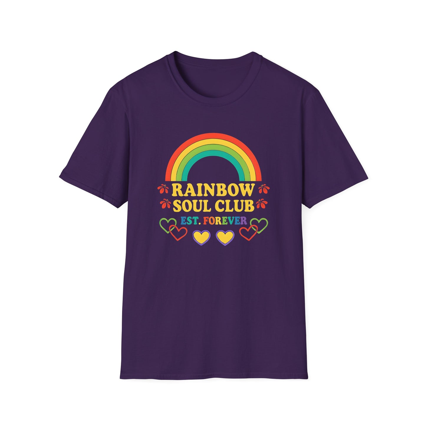 Rainbow Soul Club Pride T-Shirt, Retro Pride Tee, Cute Gift for Friends, LGBTQ+ Celebration Shirt, Summer Vibes Apparel, Casual Everyday