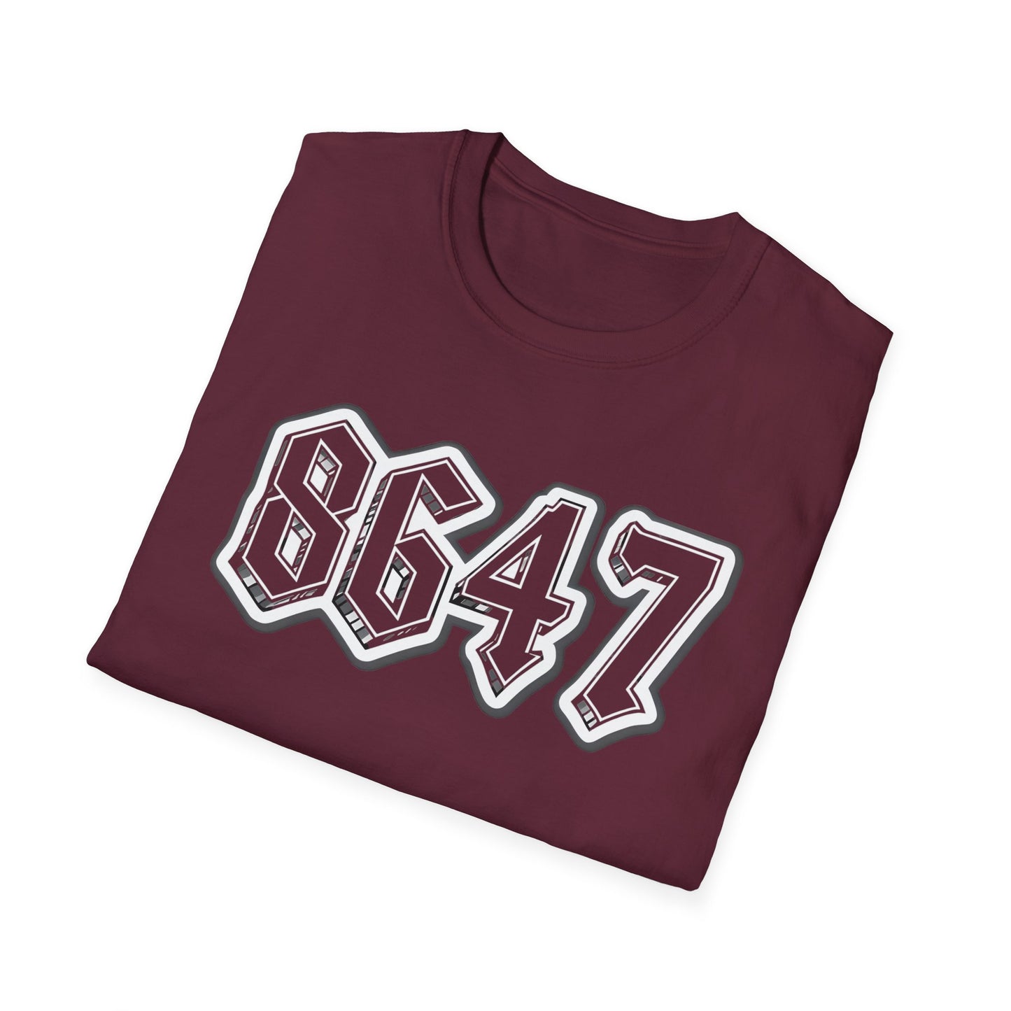 8647 front and back Softstyle T-Shirt with Quirky Slogan, Great for Casual Wear, Gift for Friends, Unique Birthday Present, Everyday Humor