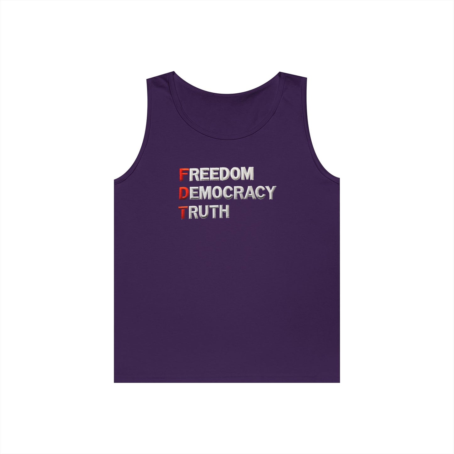 Freedom Democracy Truth FDT Unisex Heavy Cotton Tank Top - Freedom Democracy Truth Tee, Gift for Activists, Copyleft [...]