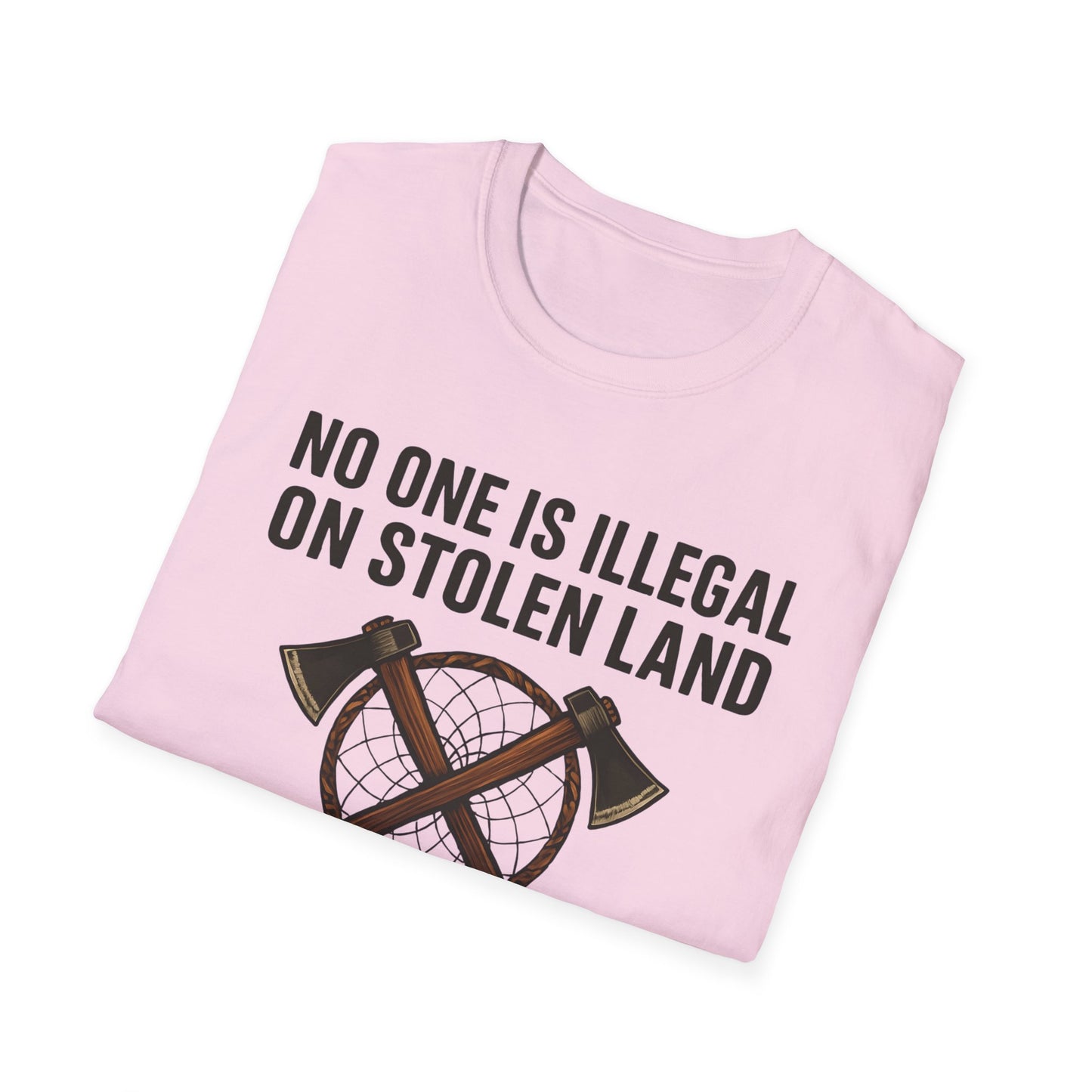 No One is illegal on Stolen Land t-shirt | Eco-Friendly Apparel, Casual Wear, Statement Tee, Social Justice Shirt, Gift Idea