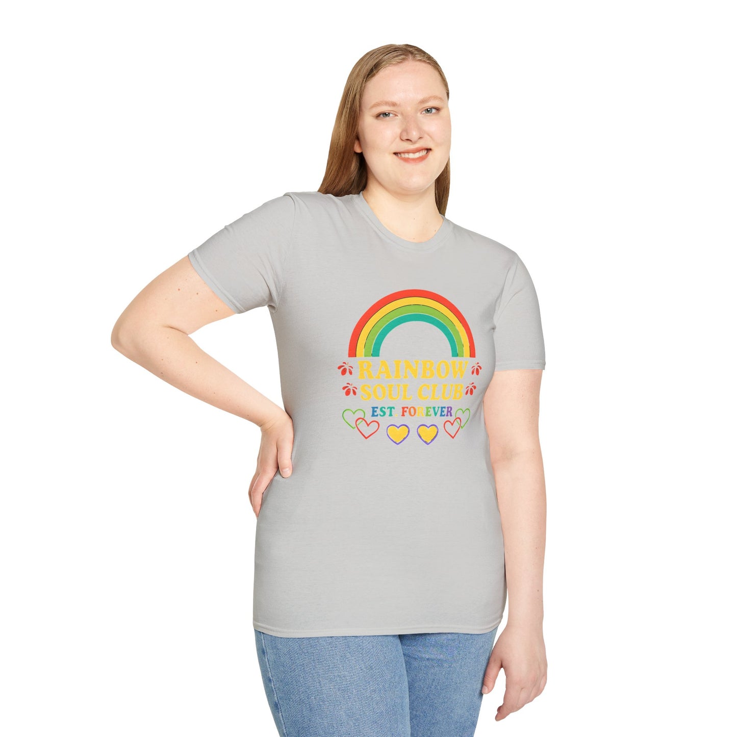 Rainbow Soul Club Pride T-Shirt, Retro Pride Tee, Cute Gift for Friends, LGBTQ+ Celebration Shirt, Summer Vibes Apparel, Casual Everyday