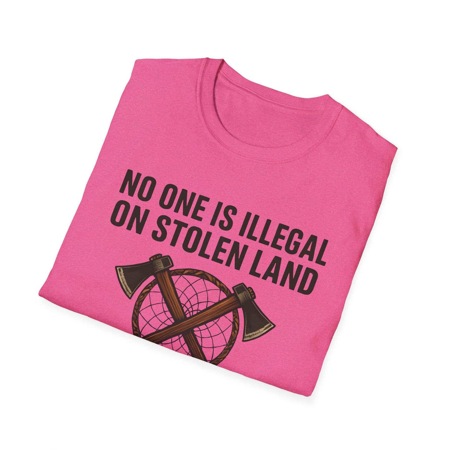 No One is illegal on Stolen Land t-shirt | Eco-Friendly Apparel, Casual Wear, Statement Tee, Social Justice Shirt, Gift Idea