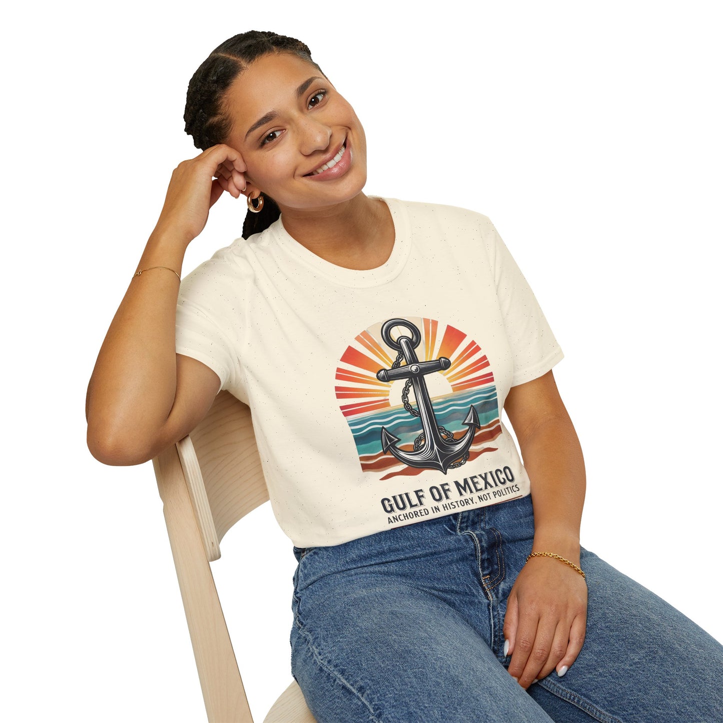 Gulf of Mexico, Anchored in History, Not Politics T-Shirt, Political Statement Tee, Anti Fascism Tee, AntiTrump Tee