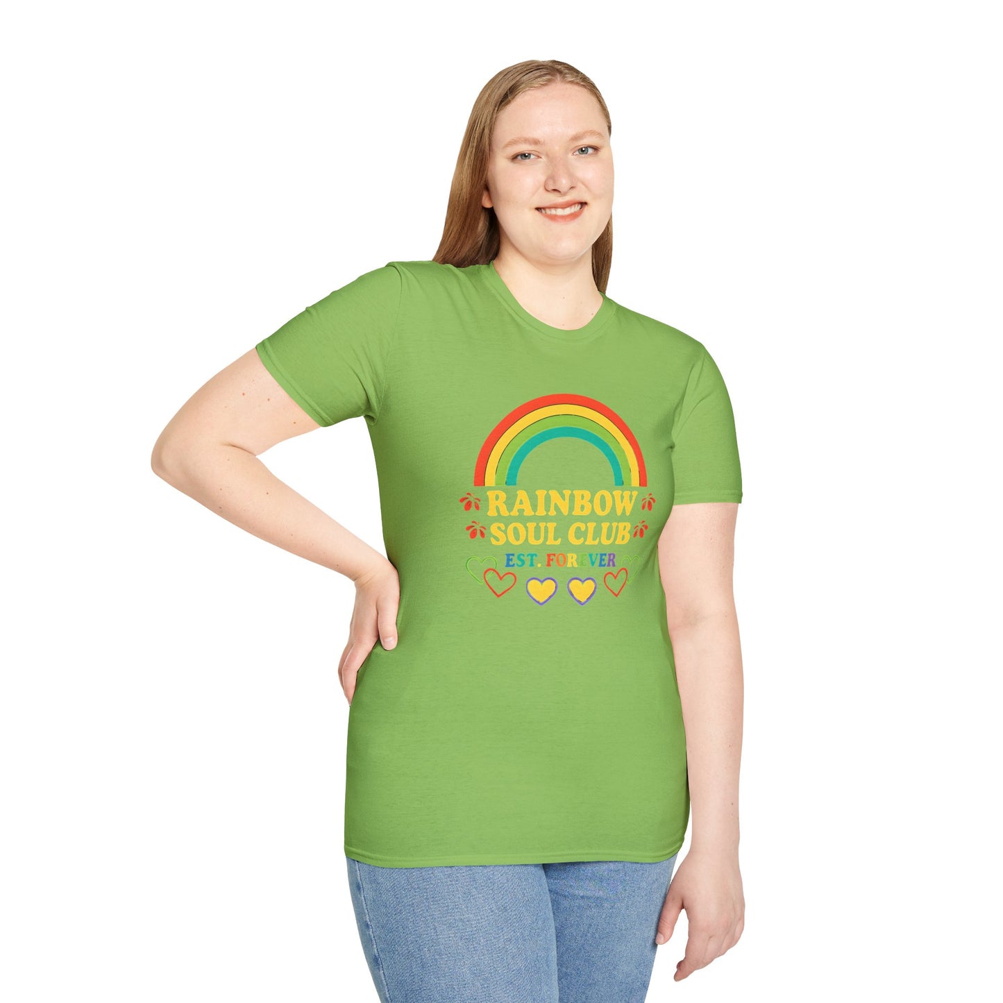 Rainbow Soul Club Pride T-Shirt, Retro Pride Tee, Cute Gift for Friends, LGBTQ+ Celebration Shirt, Summer Vibes Apparel, Casual Everyday